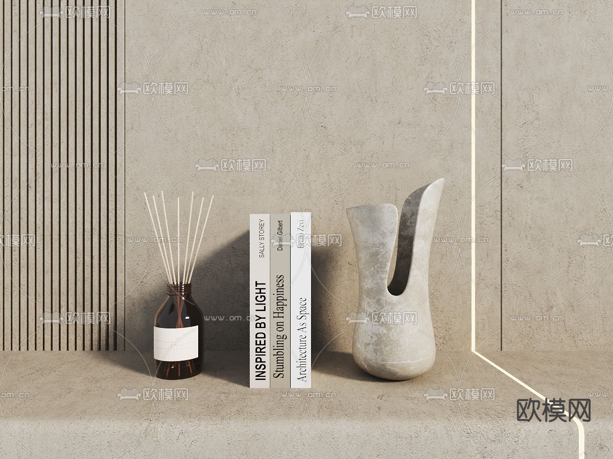 侘寂风装饰摆件免费3d模型下载