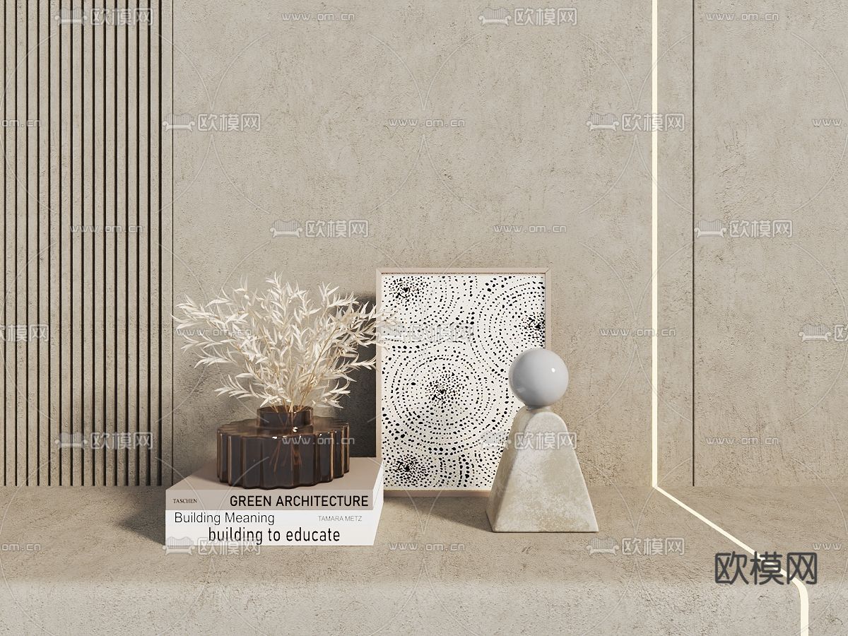 侘寂风装饰摆件免费3d模型下载