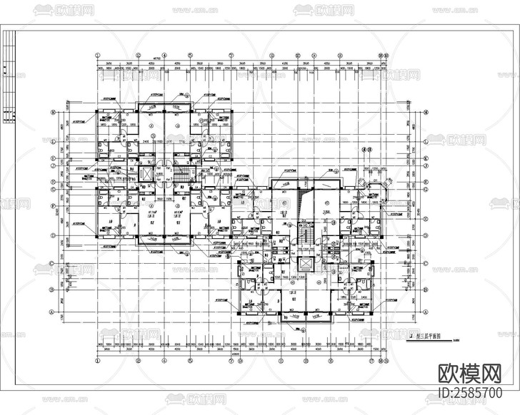 高層公寓建筑CAD施工圖下載(渲染圖1)