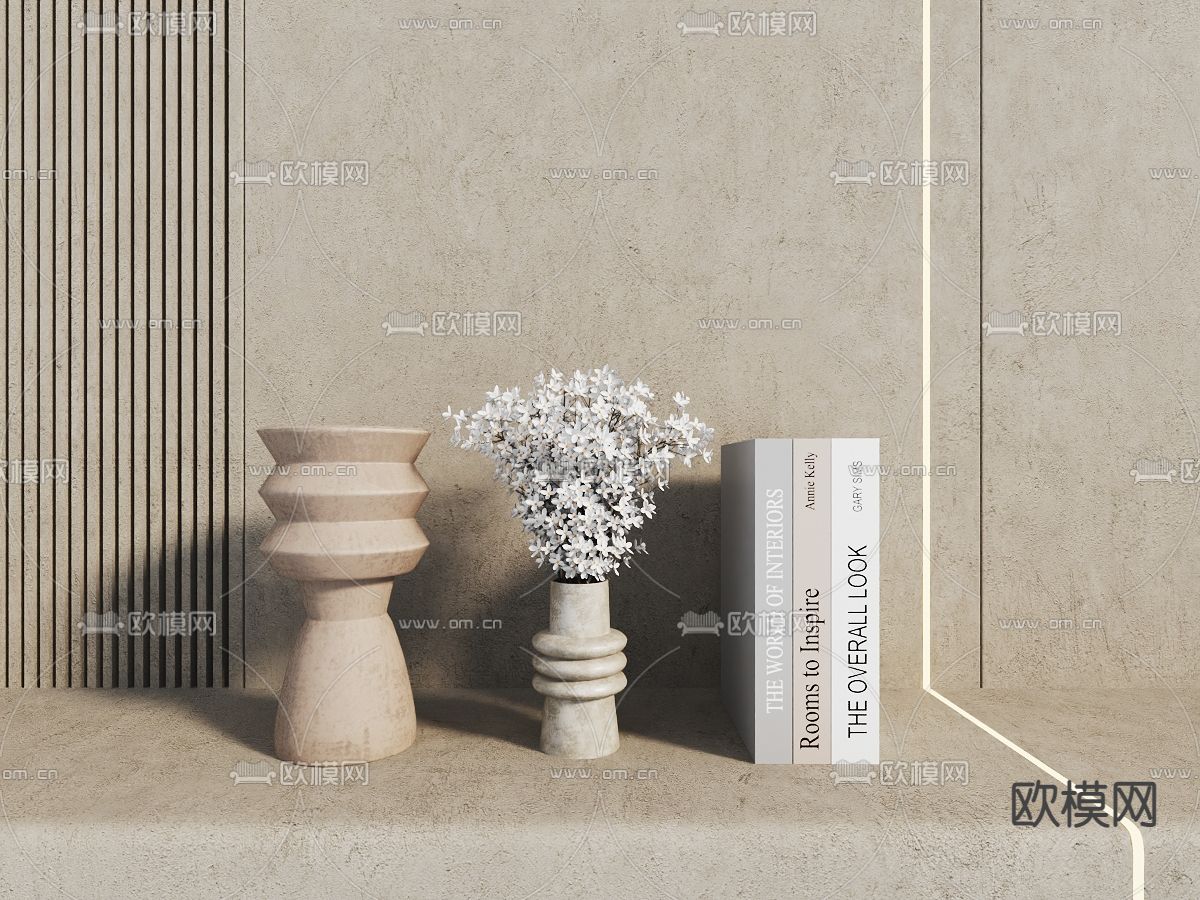 侘寂风装饰摆件免费3d模型下载