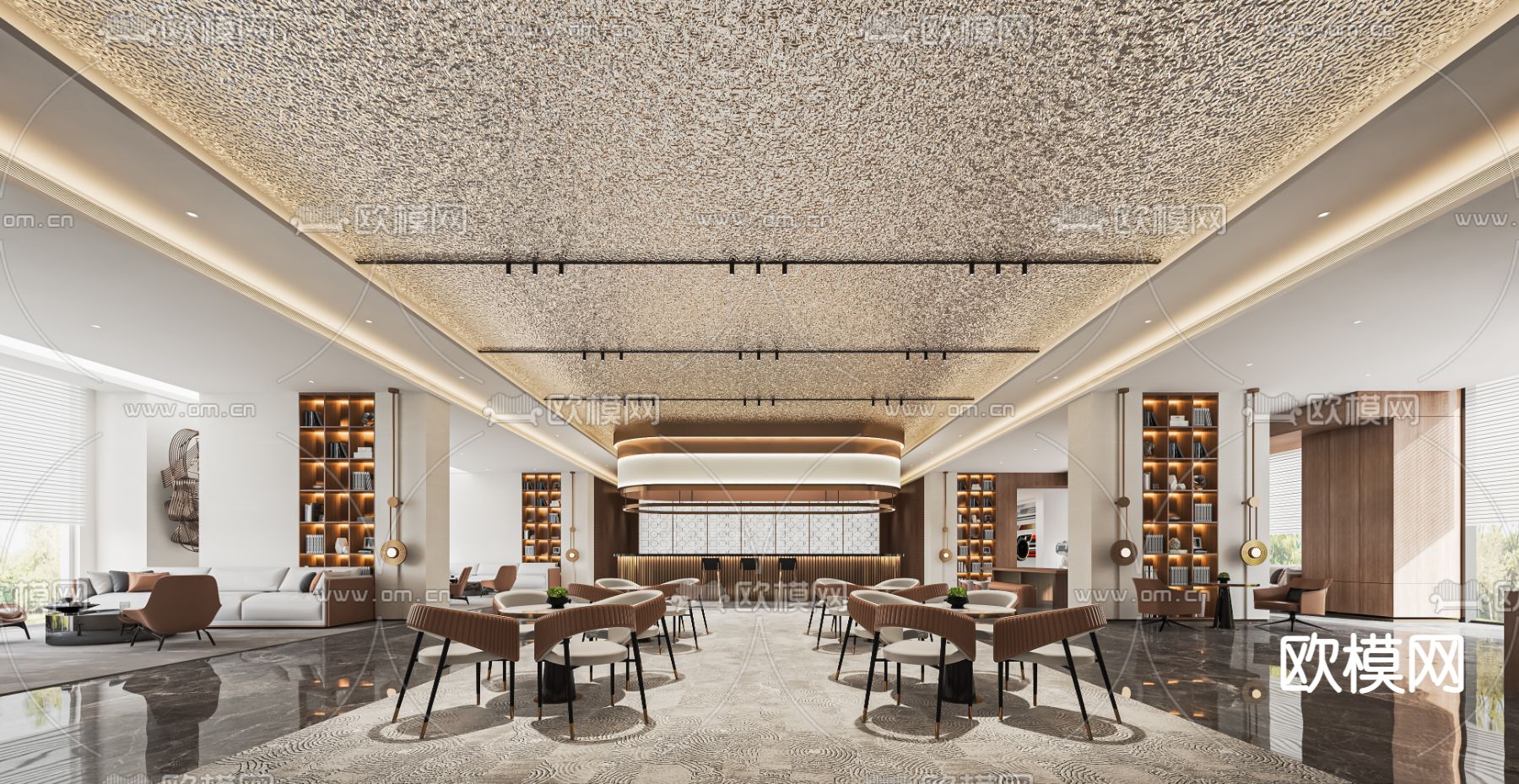 现代售楼部 洽谈区su模型下载