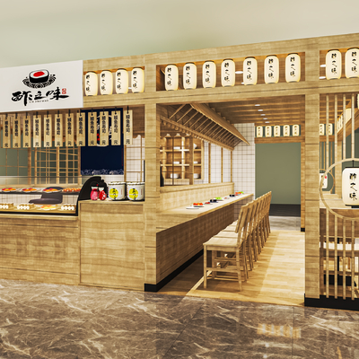  日式料理店su模型 