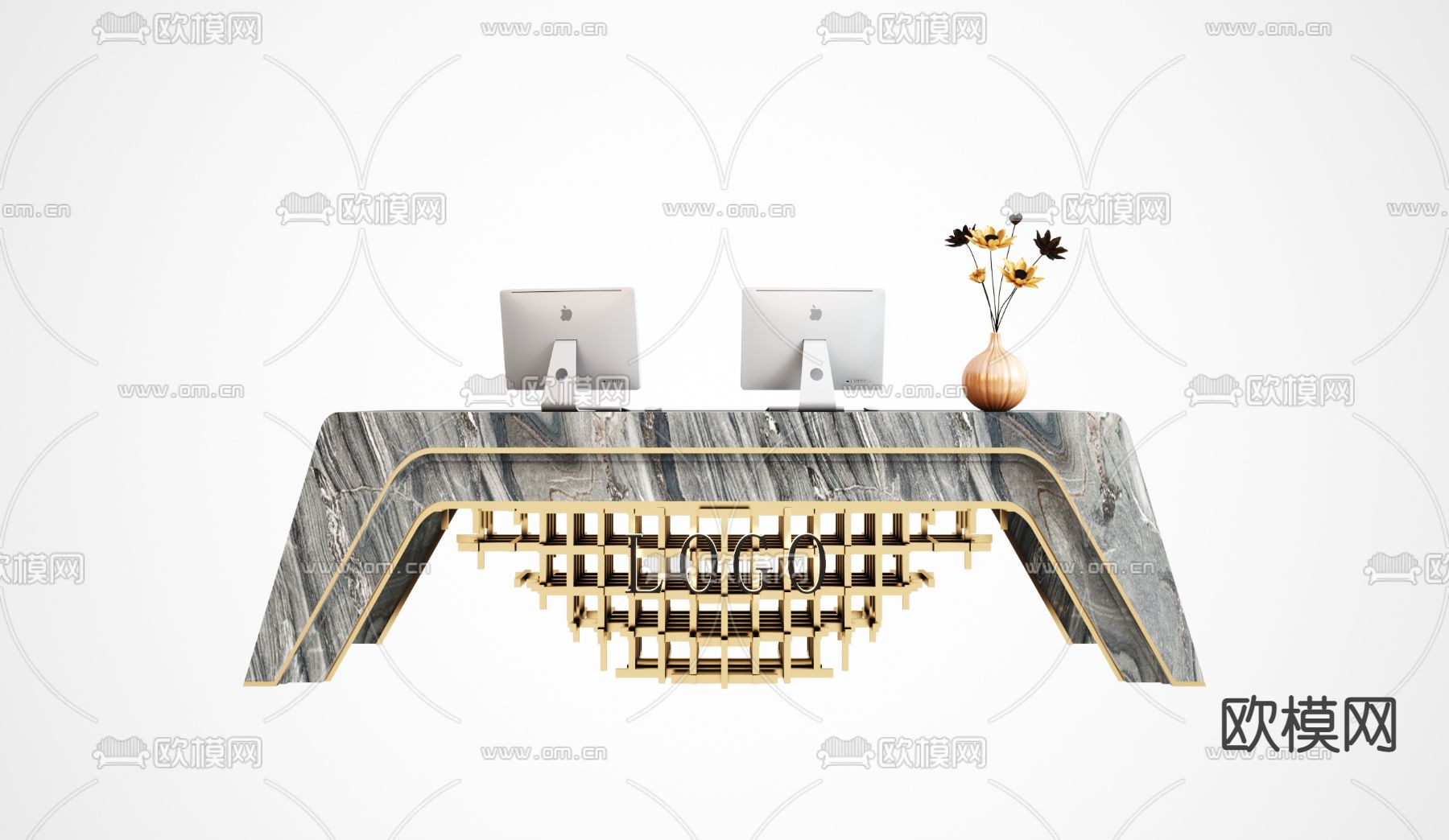 服务台 接待台 前台3d模型下载