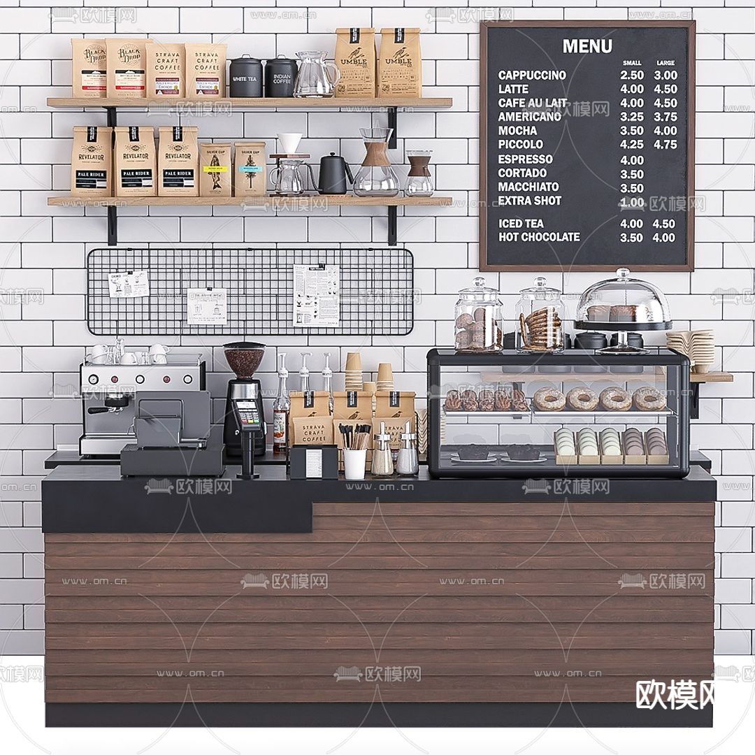 工业风吧台 操作台3d模型下载（渲染图1）