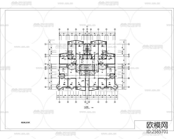 高層公寓建筑CAD施工圖下載(渲染圖2)