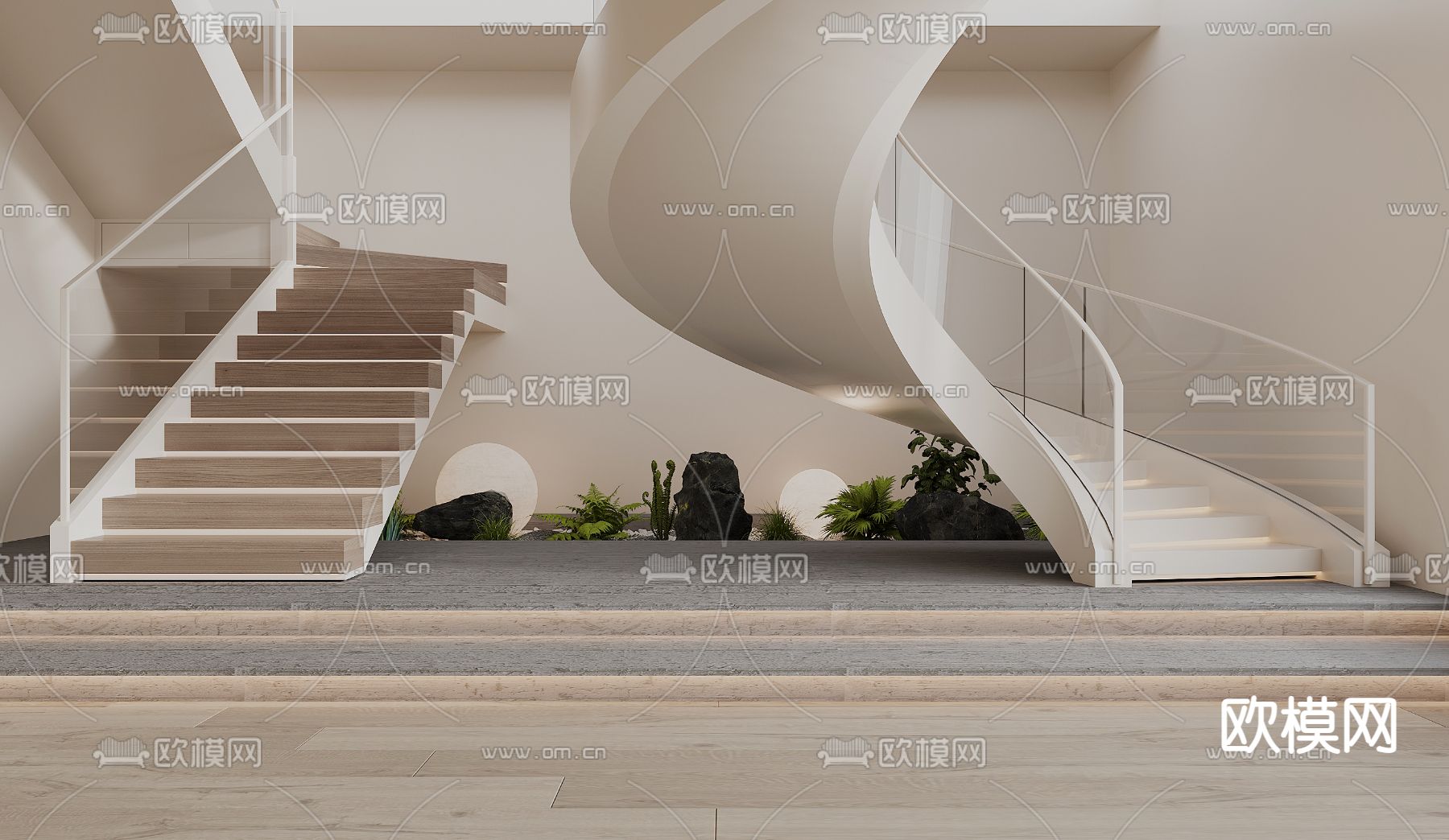 现代楼梯 旋转楼梯3d模型下载