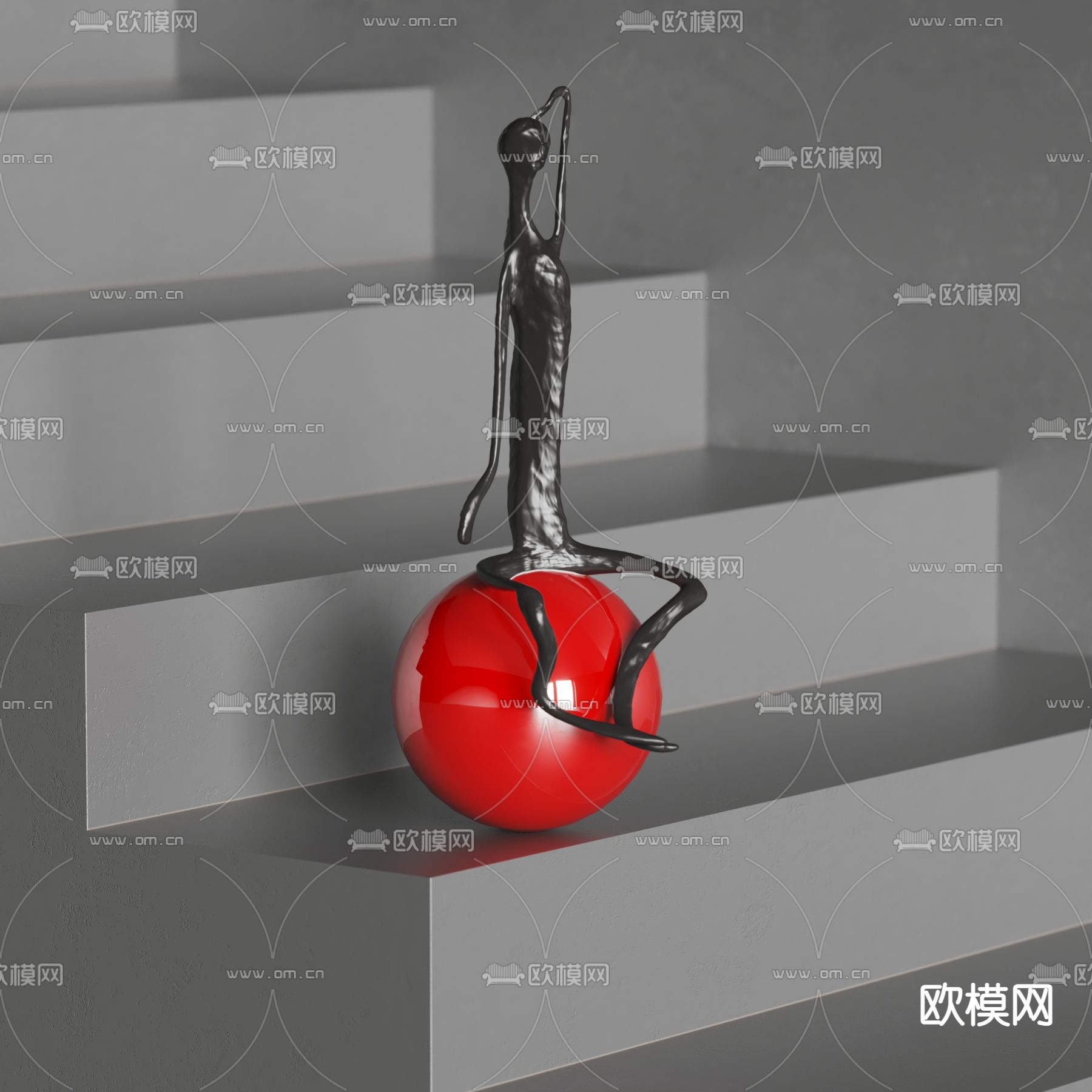 人物雕塑 艺术装置3d模型下载