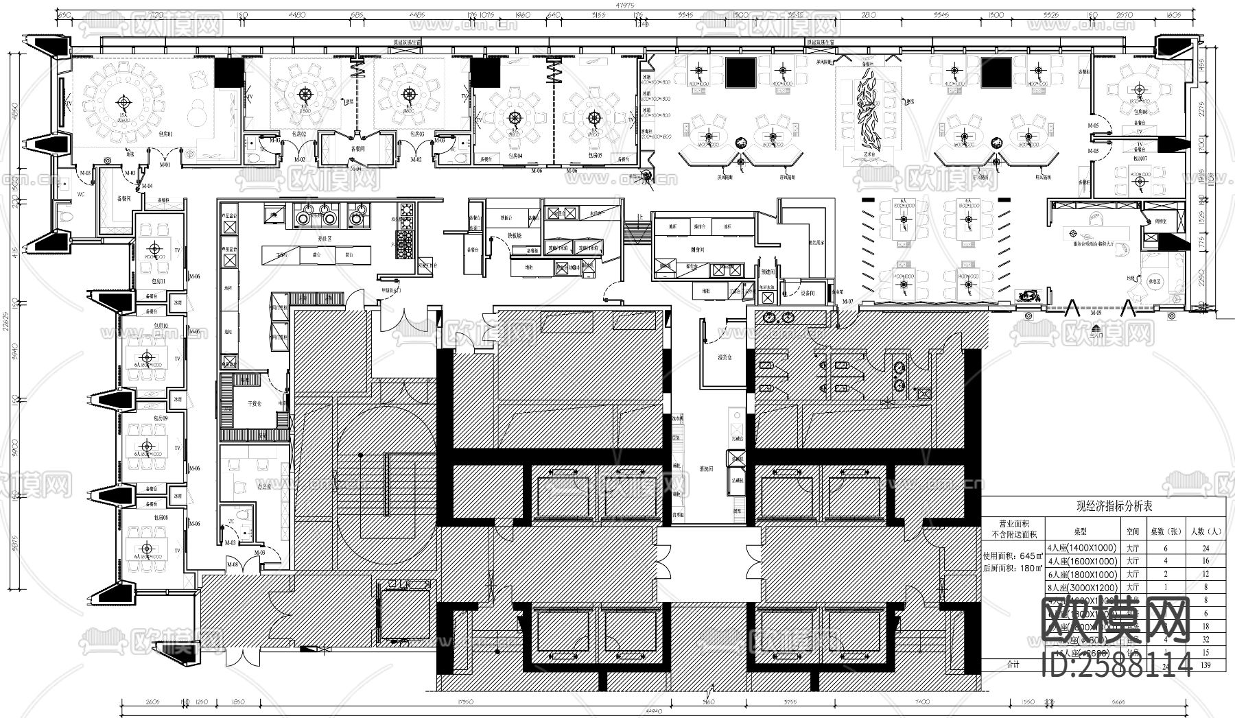 餐厅CAD施工图下载（渲染图2）