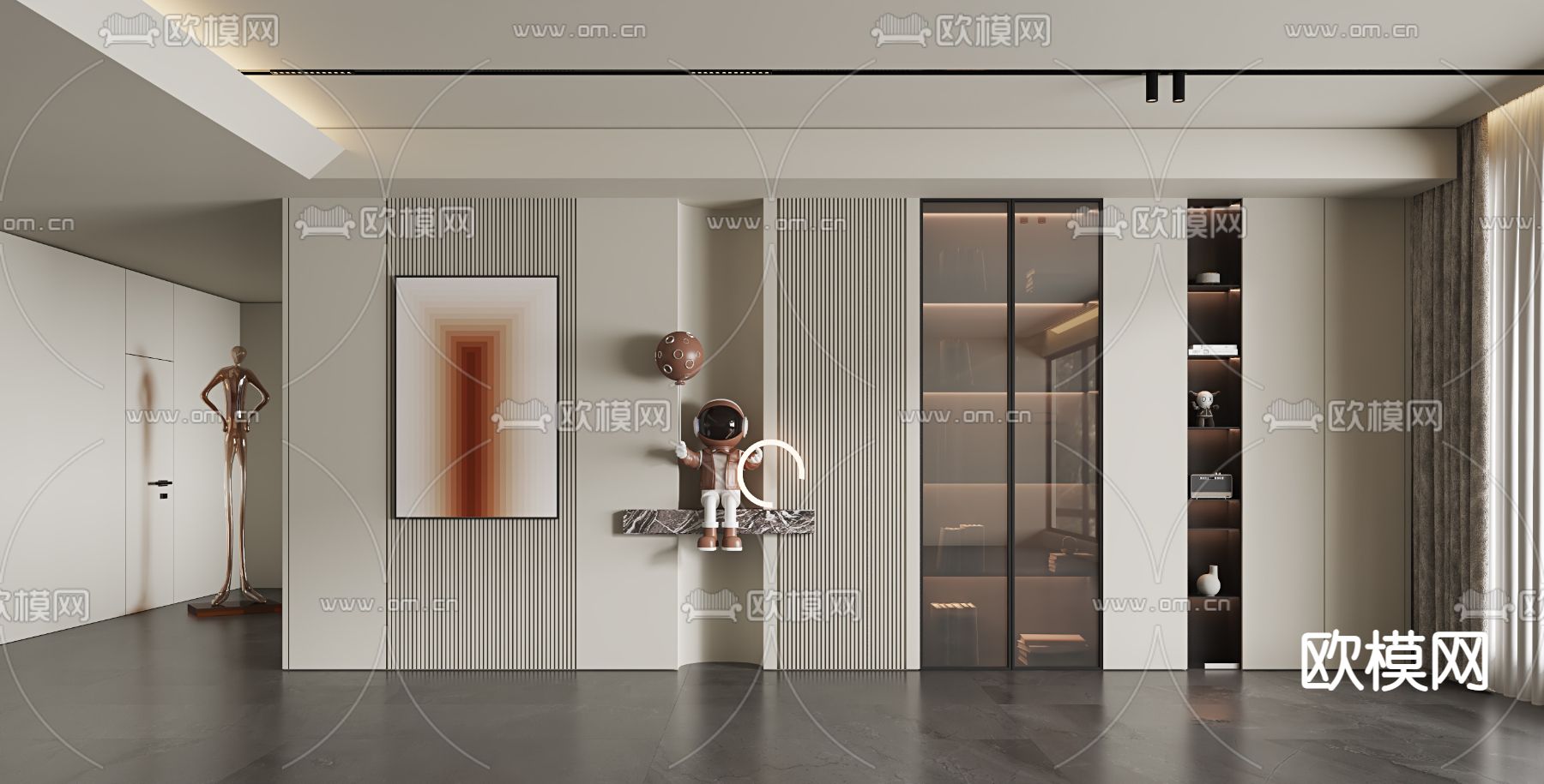 书柜 装饰柜 置物柜3d模型下载