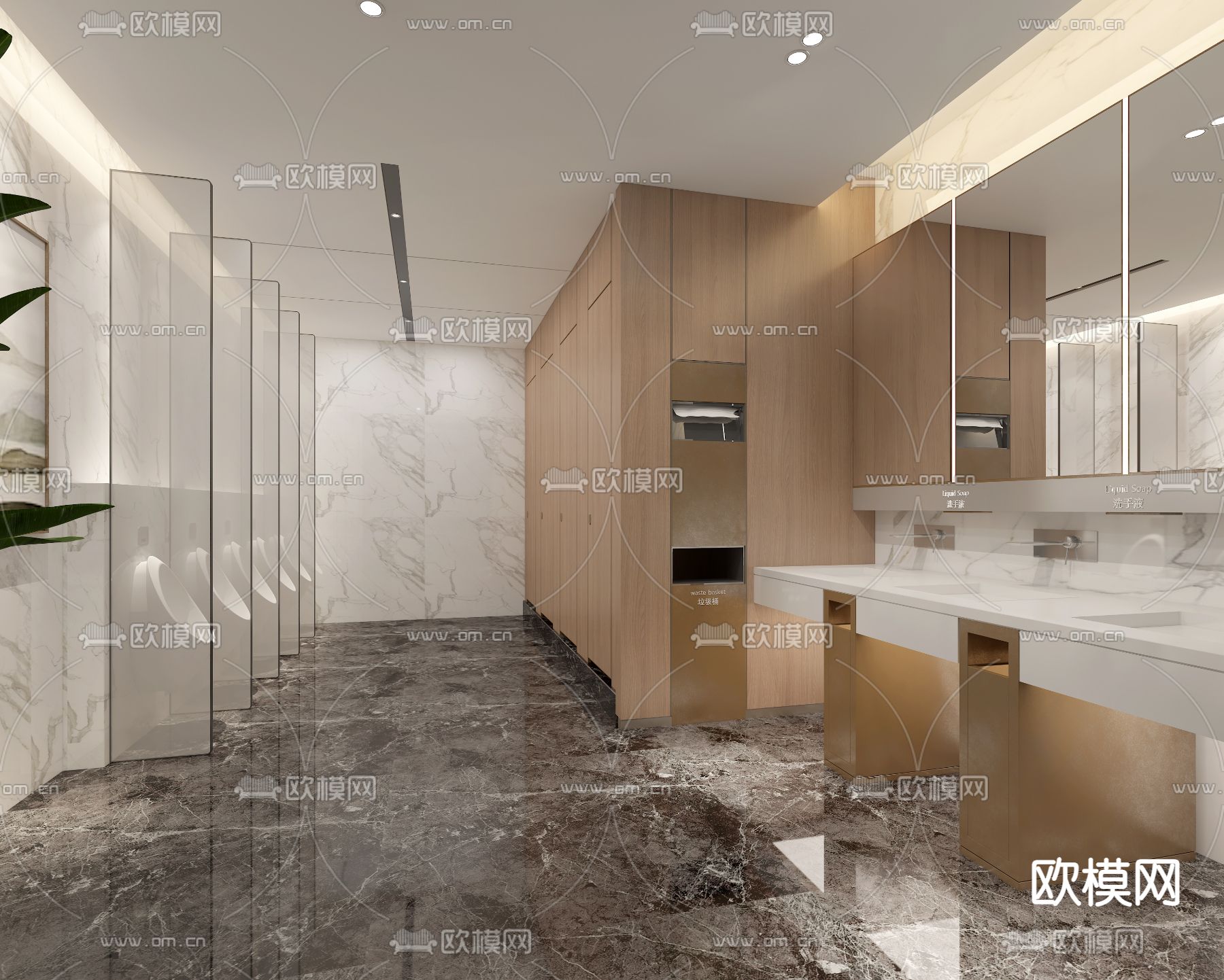 公共卫生间 洗手间3d模型下载