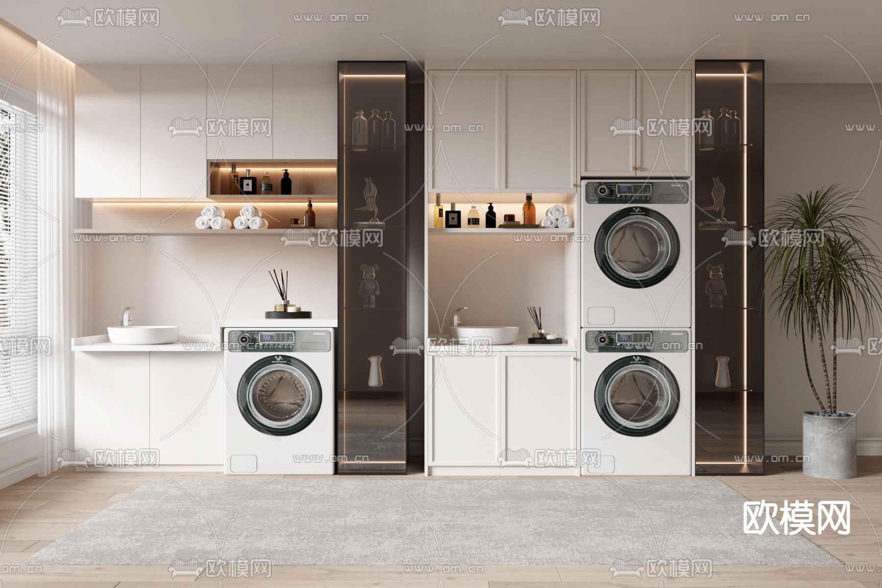 洗衣机柜 浴室柜3d模型下载