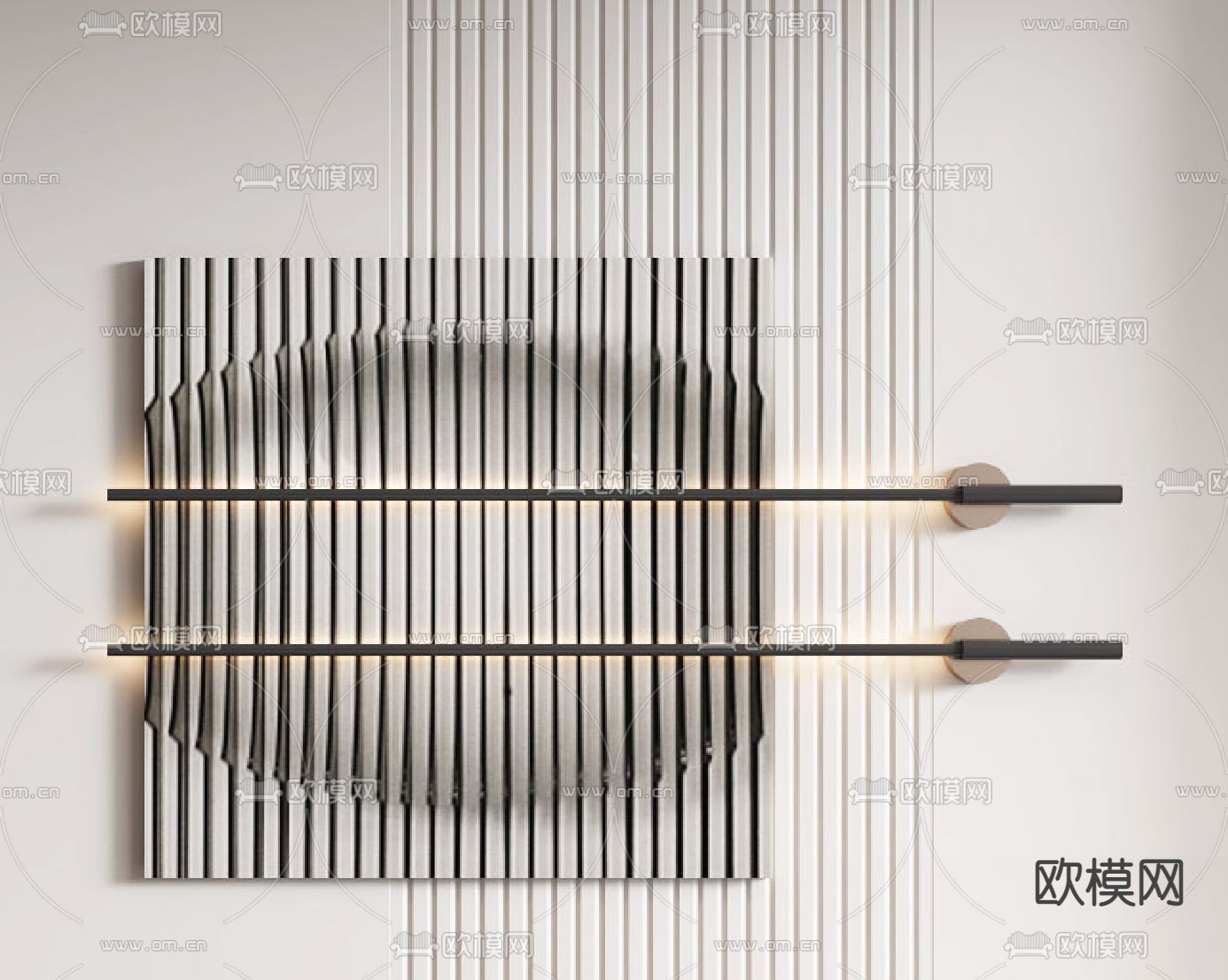 凹凸墙饰 立体画3d模型下载（渲染图3）