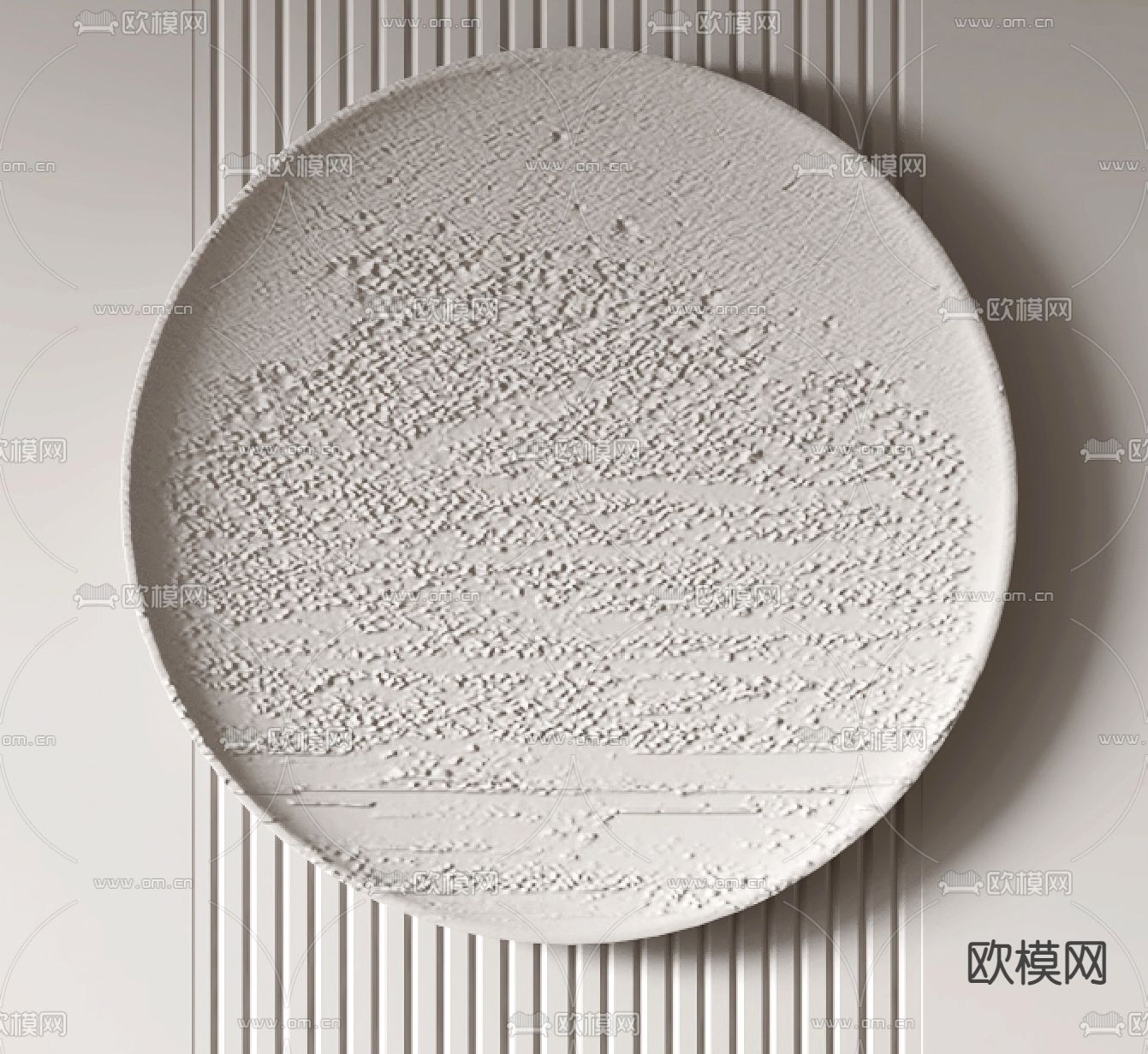 凹凸墙饰 立体画3d模型下载（渲染图2）