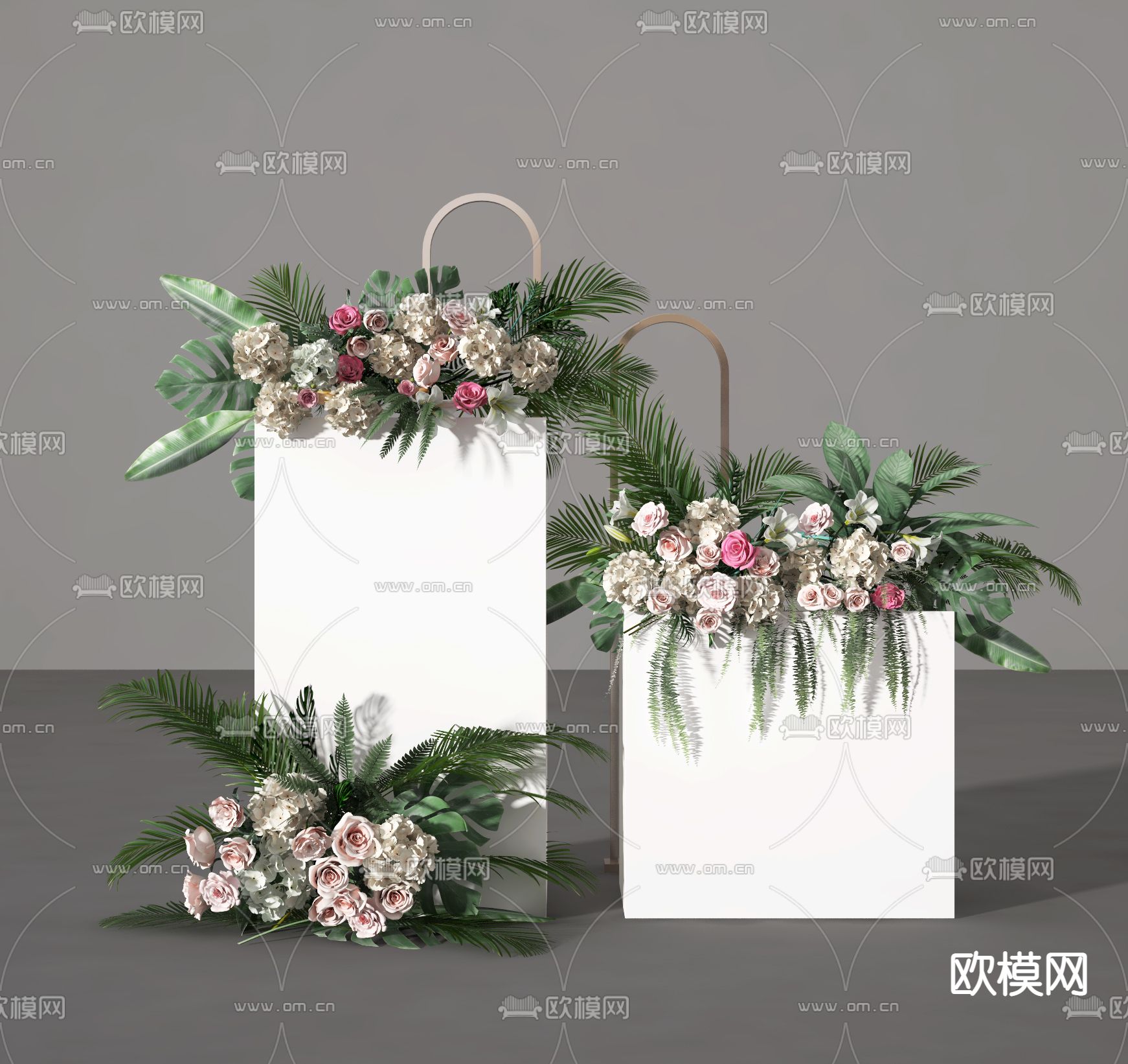 婚庆花坛 花架3d模型下载