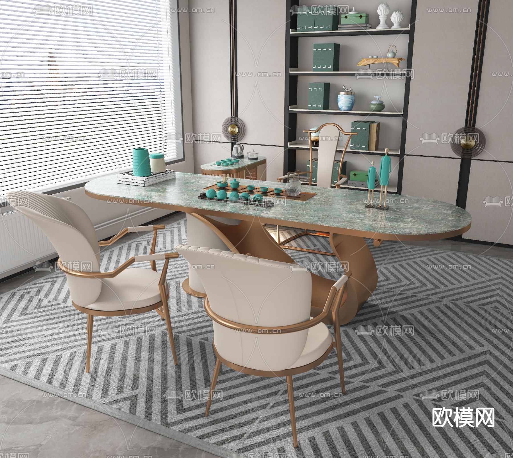 轻奢茶桌 茶台3d模型下载