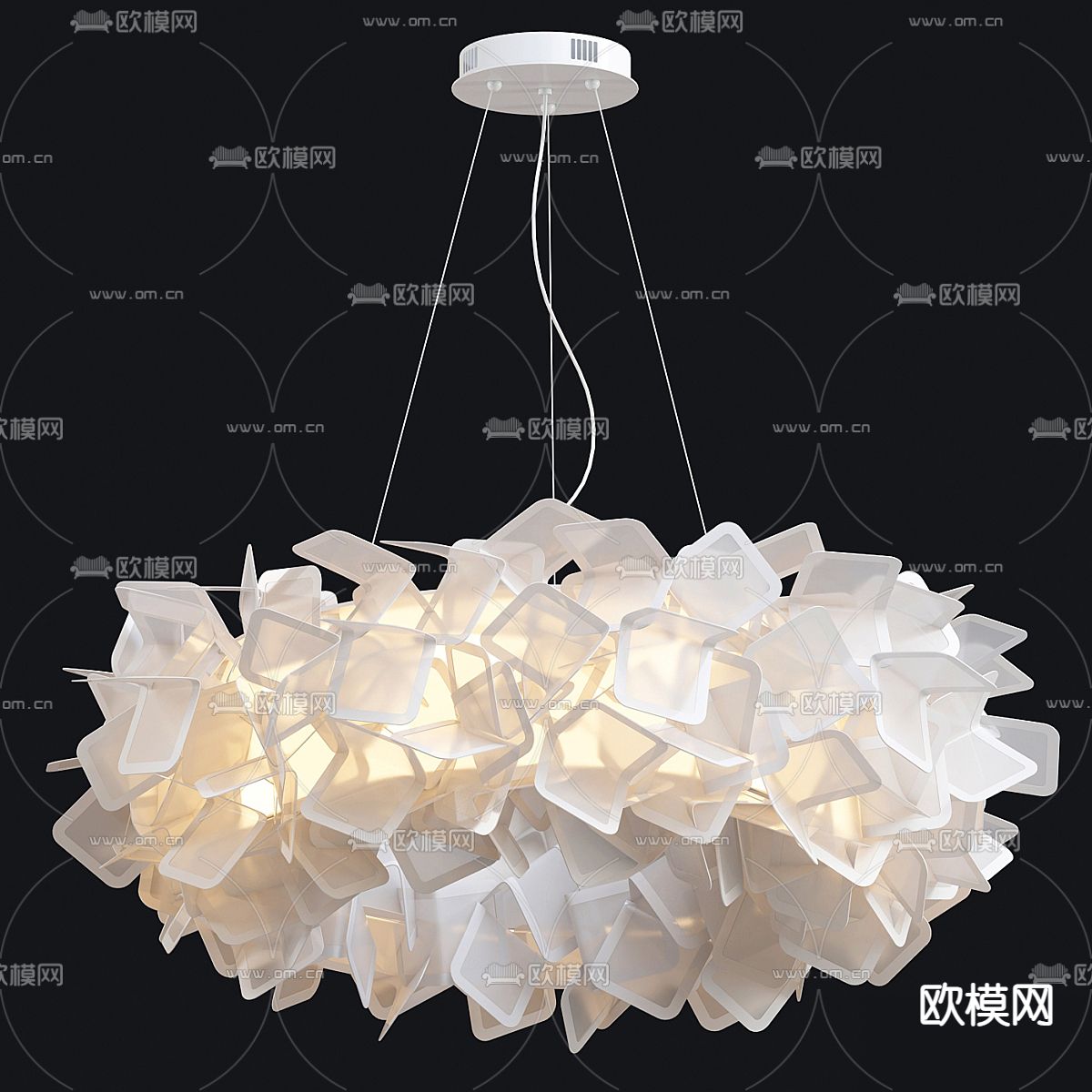 花瓣吊灯 艺术吊灯3d模型下载_ID14043400_3dmax免费模型-欧模网