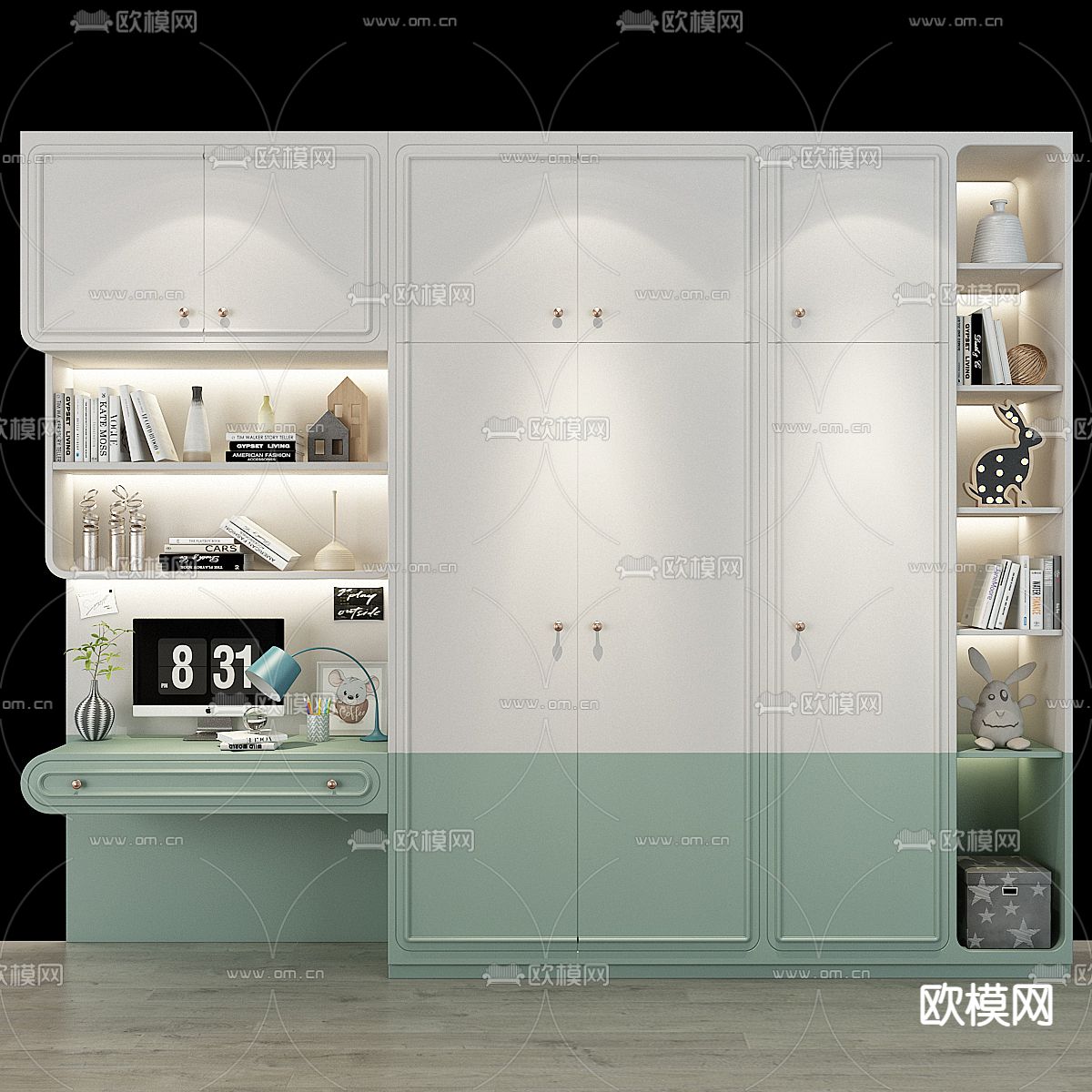 简欧儿童衣柜 衣橱3d模型下载