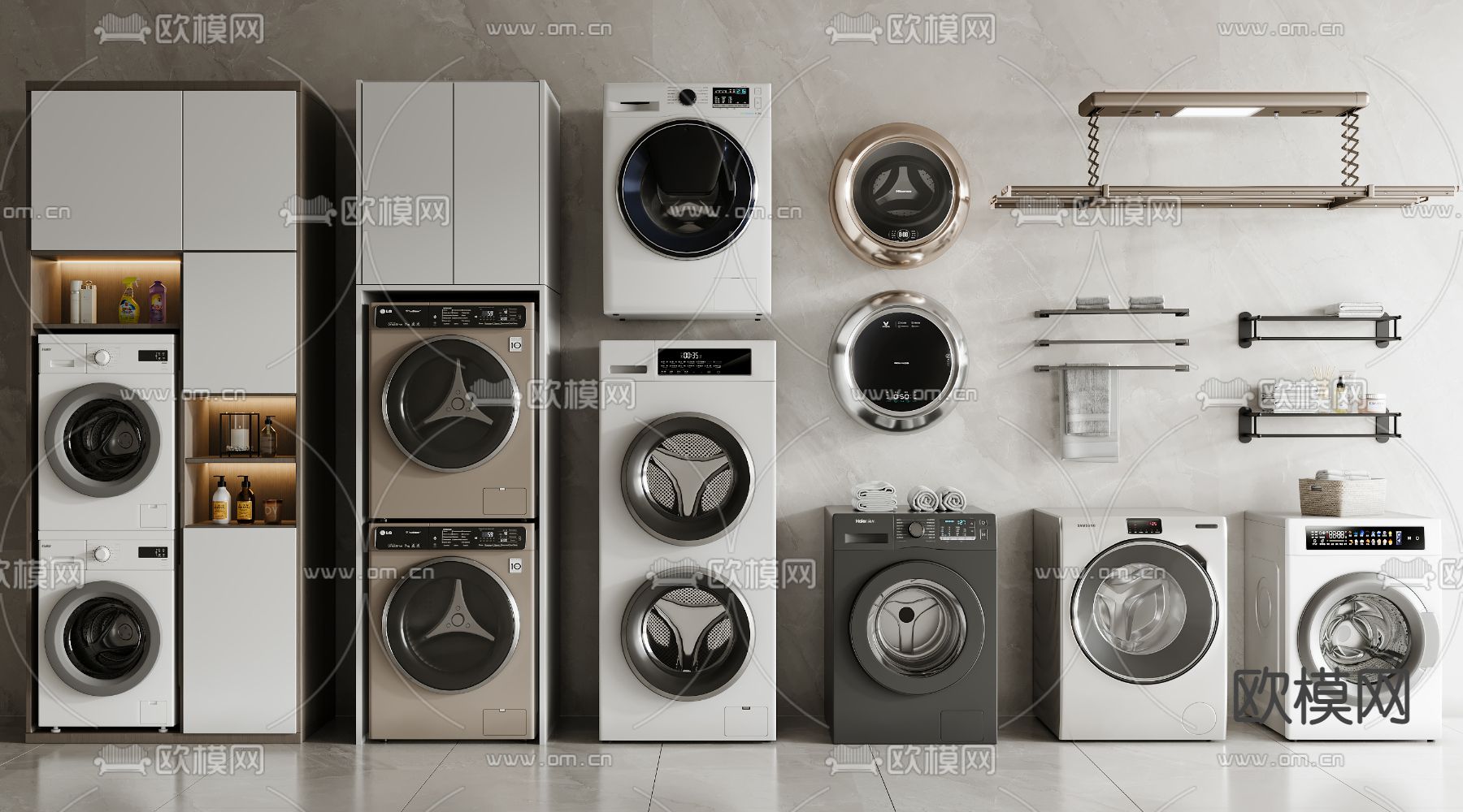 洗衣机 烘干机3d模型下载