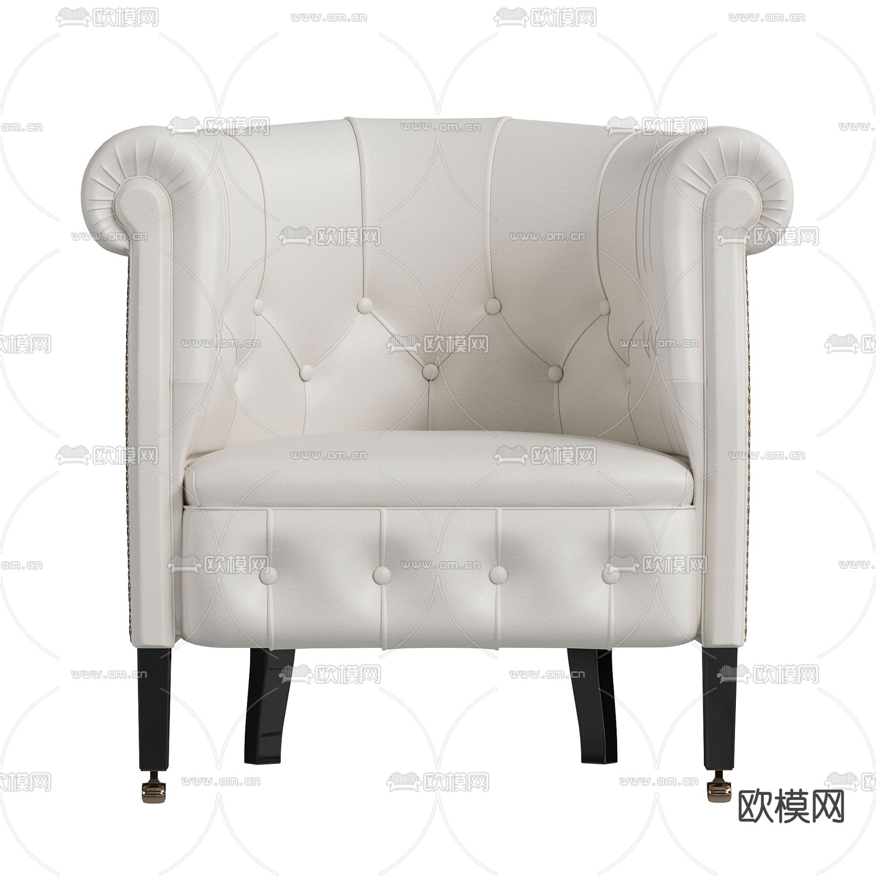 法式单人沙发3d模型下载（渲染图1）
