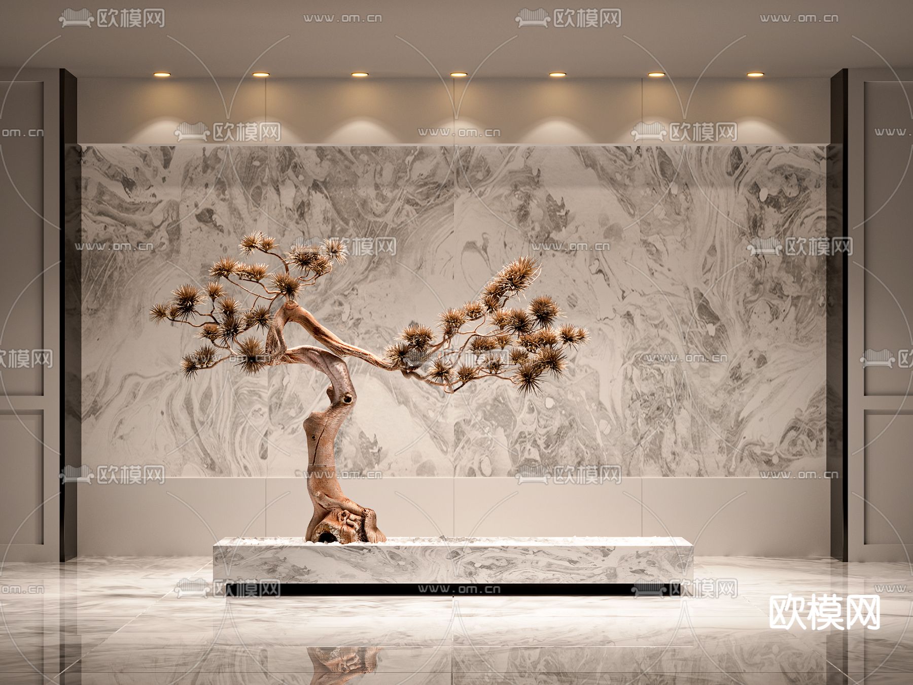 松树盆栽 盆景3d模型下载