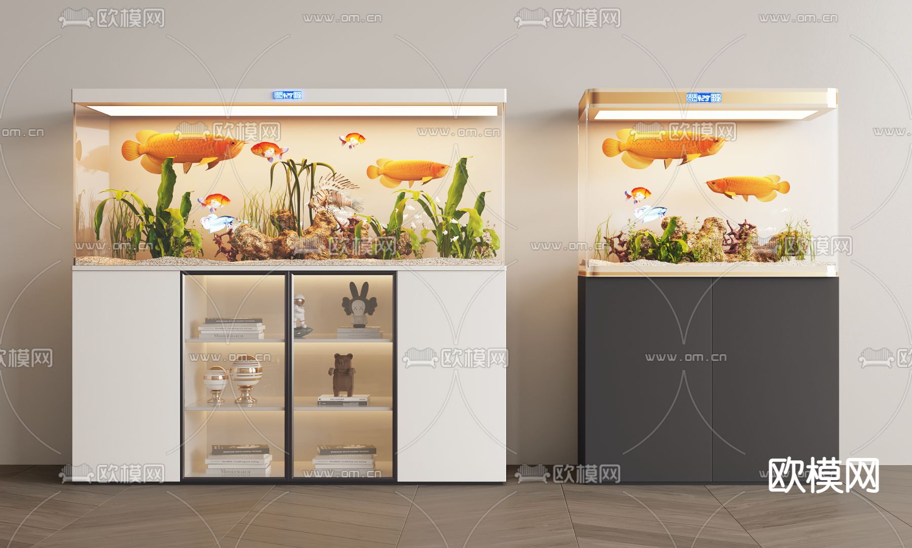 鱼缸 水族箱3d模型下载