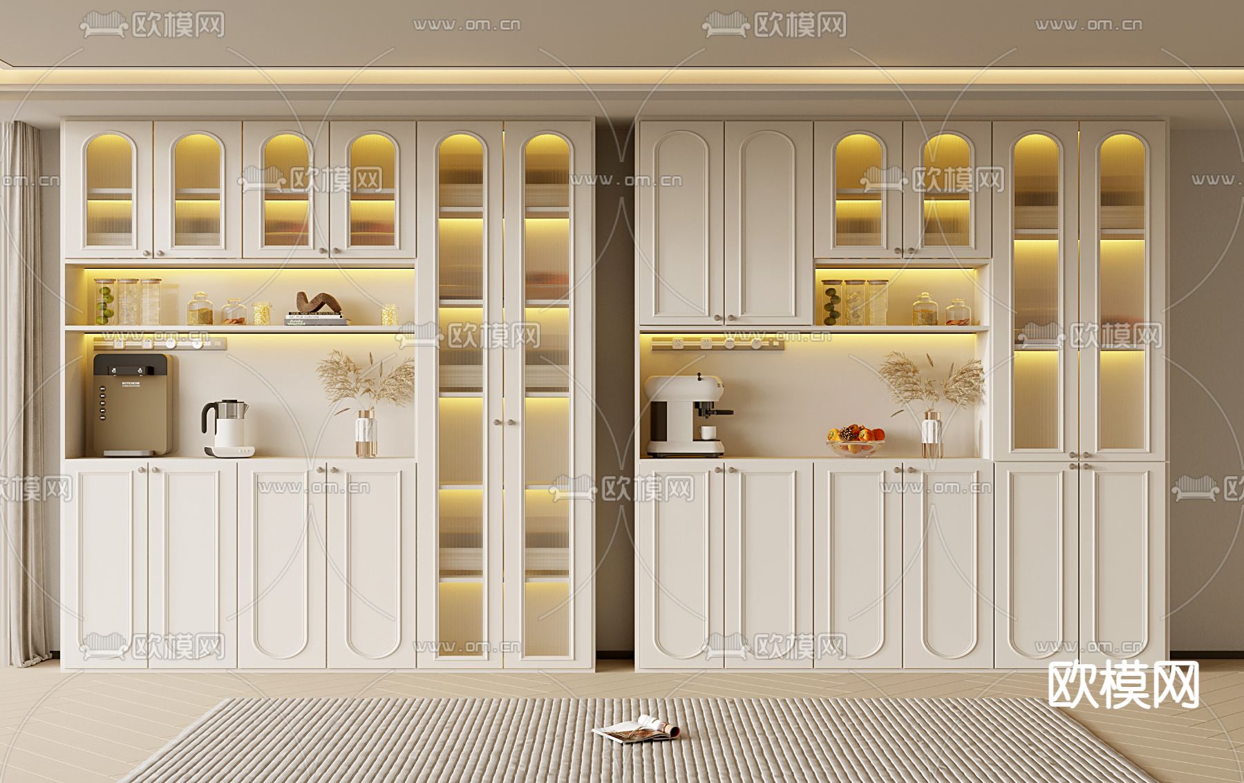 法式酒柜3d模型下载