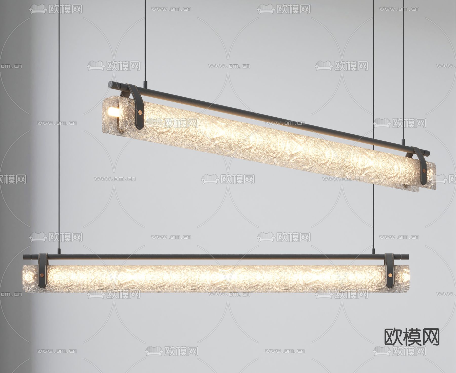 长条吊灯 办公吊灯3d模型下载