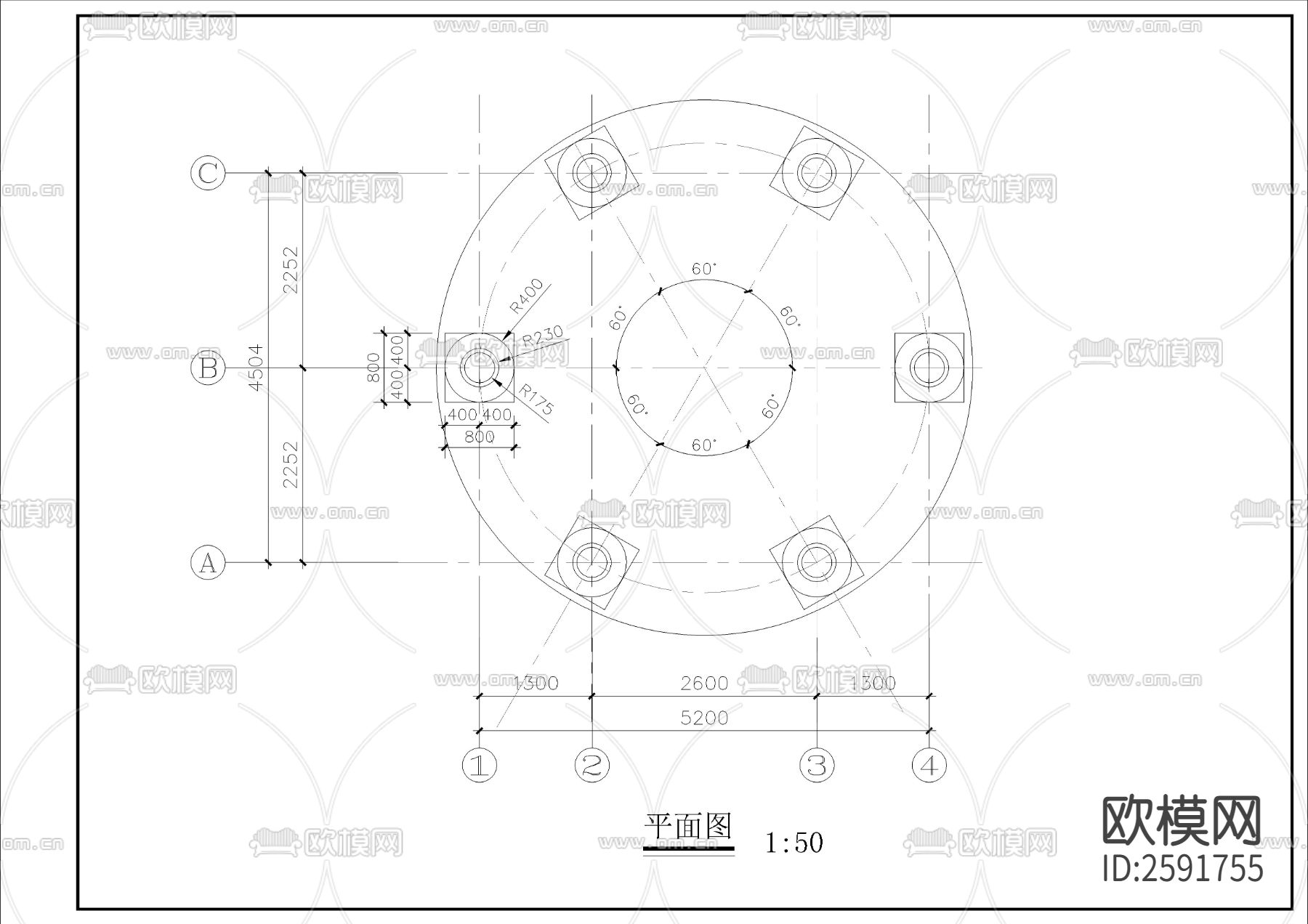 标准罗马亭CAD节点大样下载（渲染图1）