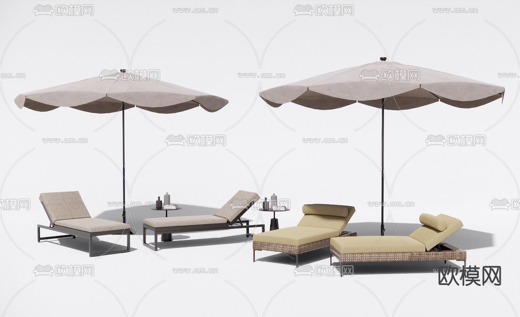 户外躺椅3d模型下载