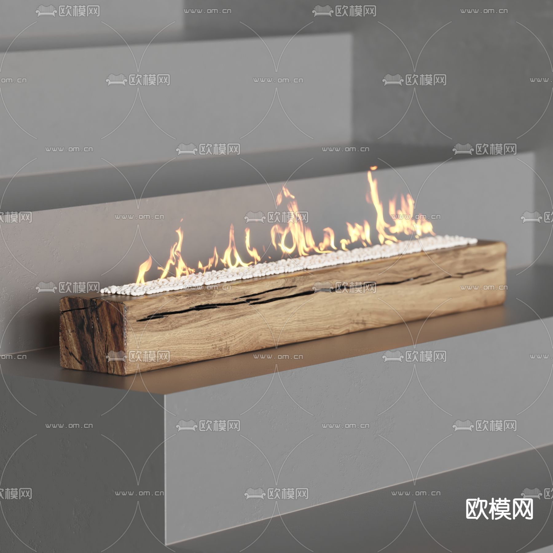 现代壁炉 火炉su模型下载（渲染图1）