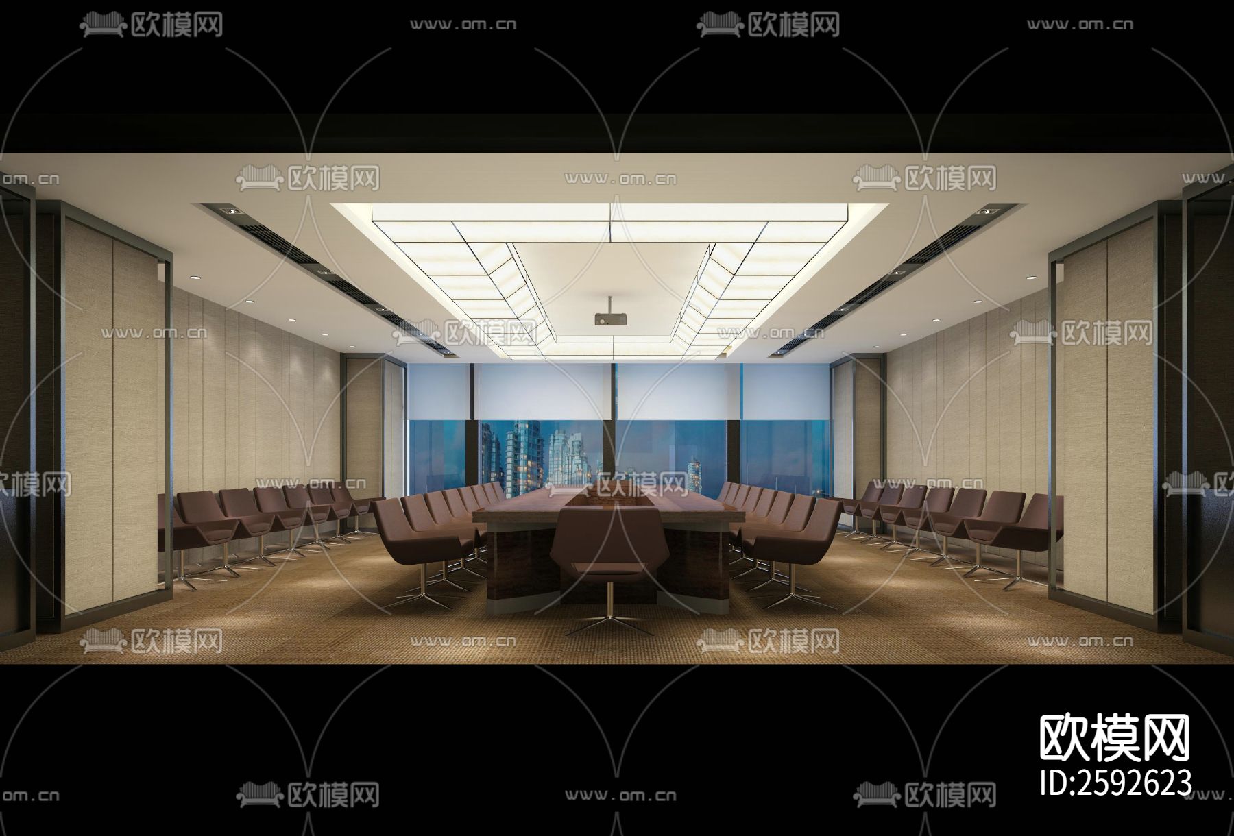 办公楼cad施工图下载（渲染图1）