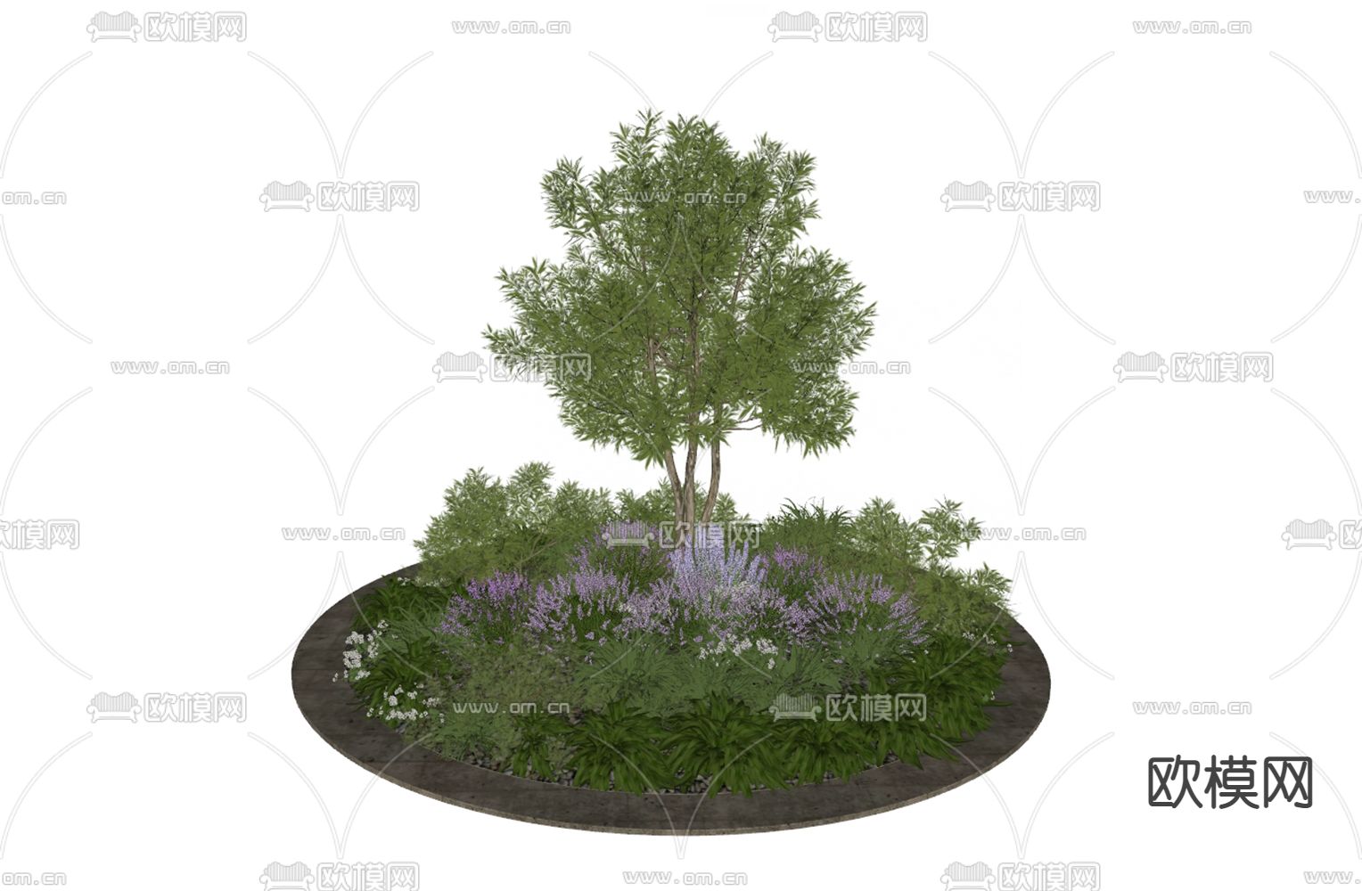 景观树池su模型下载（渲染图2）