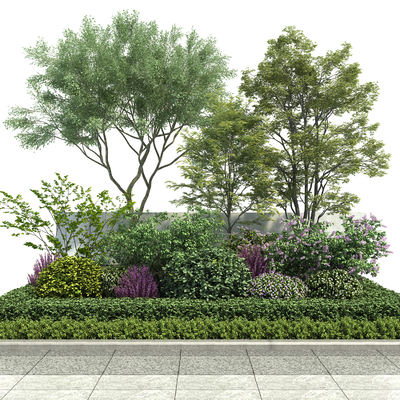  景观树池su模型 