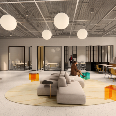  办公室休闲区 会议室su模型 