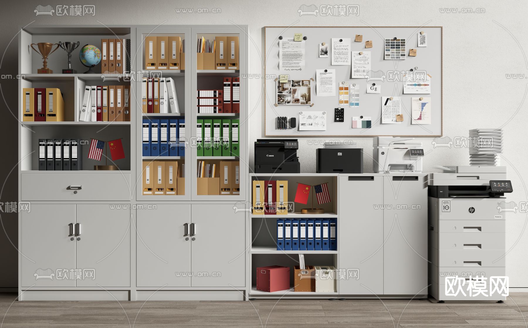 文件柜 档案柜 办公用品su模型下载（渲染图1）