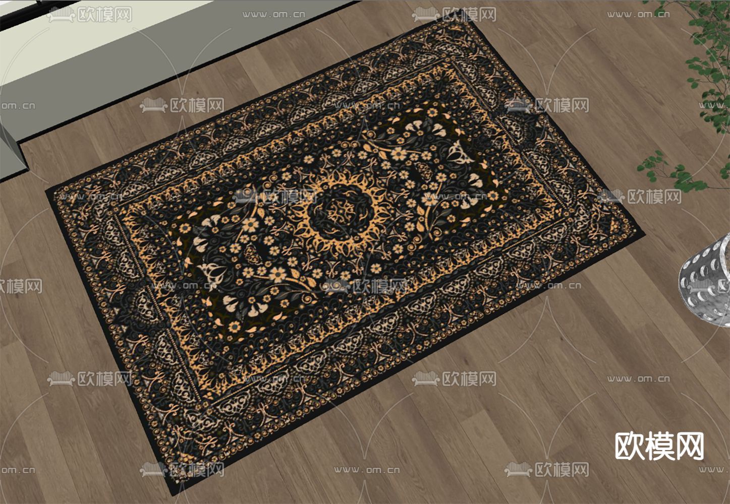 美式古典地毯su模型下载（渲染图2）