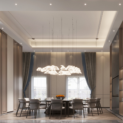  中餐厅包间 包房 包厢su模型 