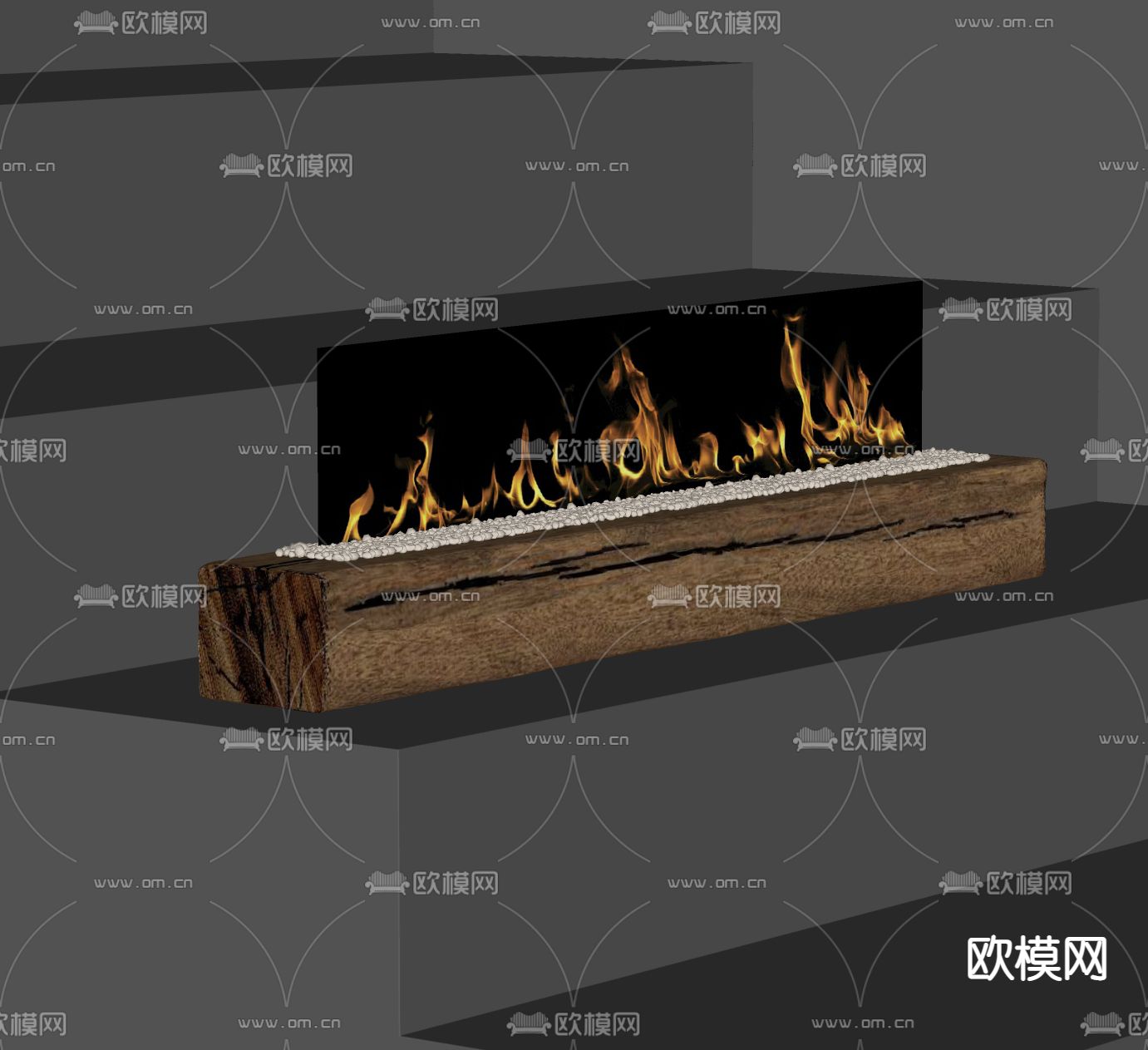 现代壁炉 火炉su模型下载（渲染图2）