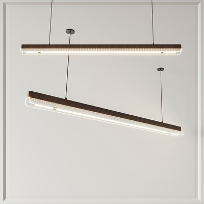  长条吊灯 办公吊灯su模型 