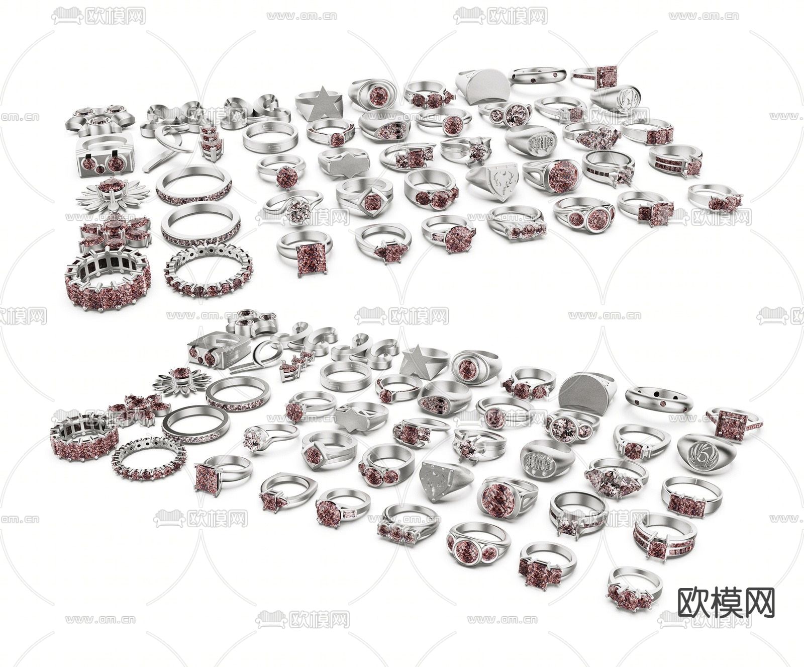 现代珠宝 戒指su模型下载（渲染图1）