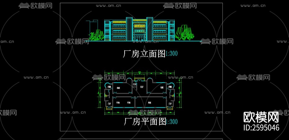 廠房CAD施工圖下載(渲染圖1)