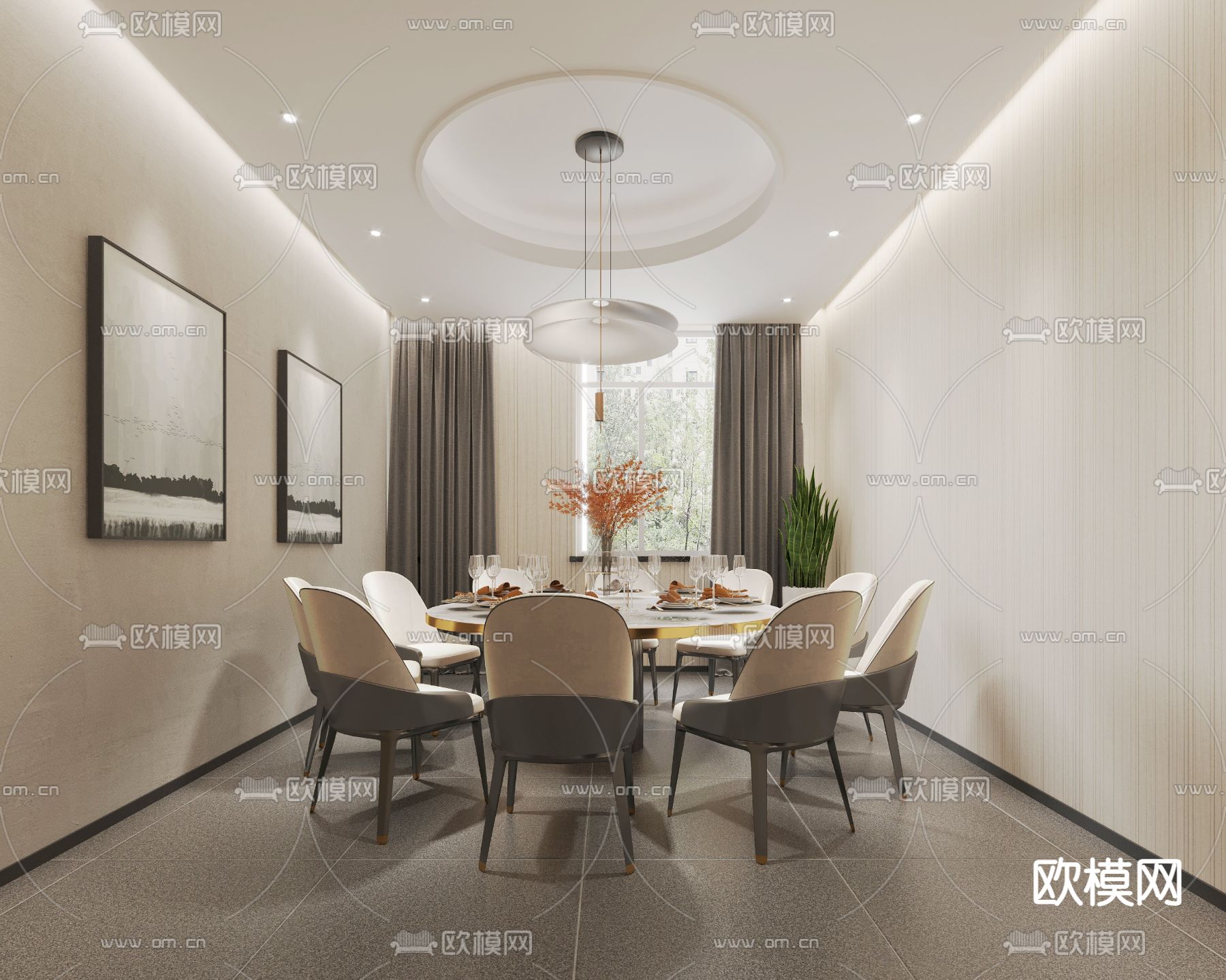 中餐厅包厢 包房 包间su模型下载_ID14045255_sketchup模型下载-欧模网
