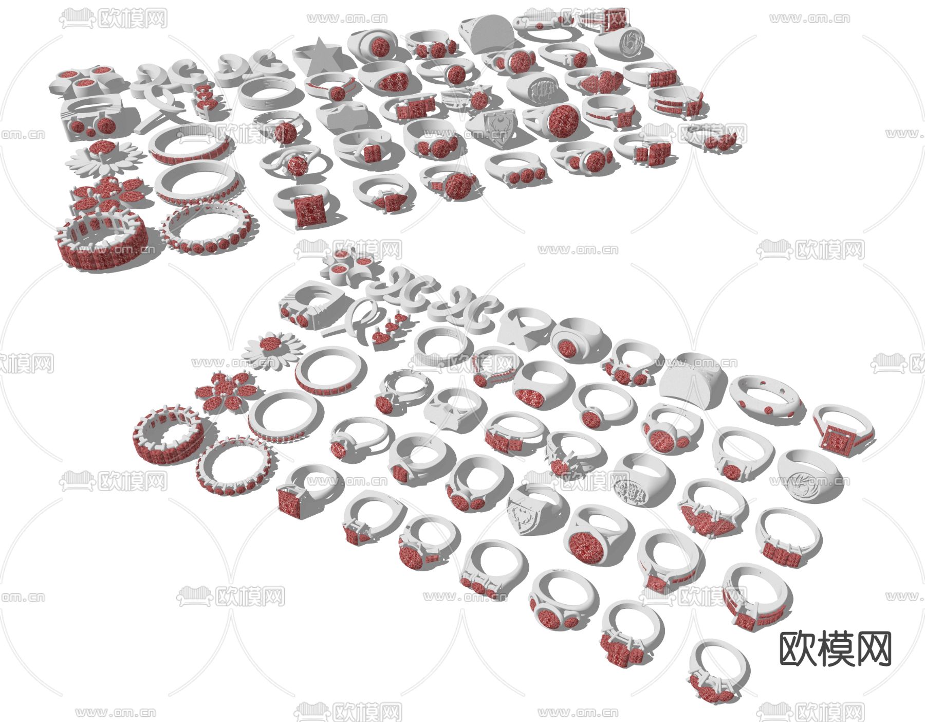 现代珠宝 戒指su模型下载（渲染图2）