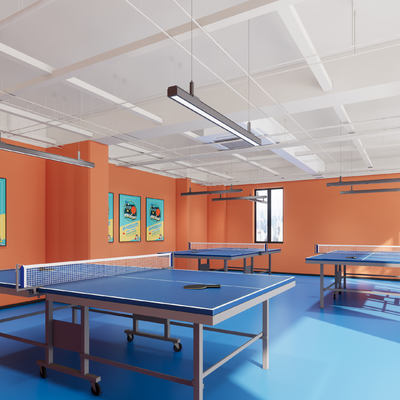  现代乒乓球室su模型 