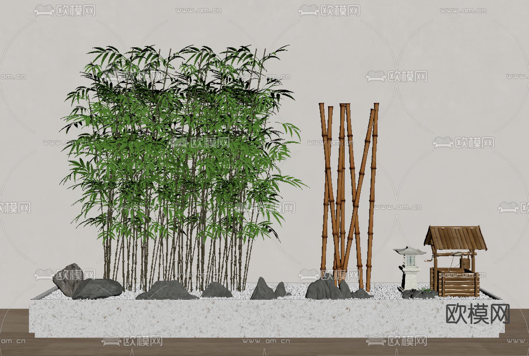 竹子su模型下载（渲染图2）