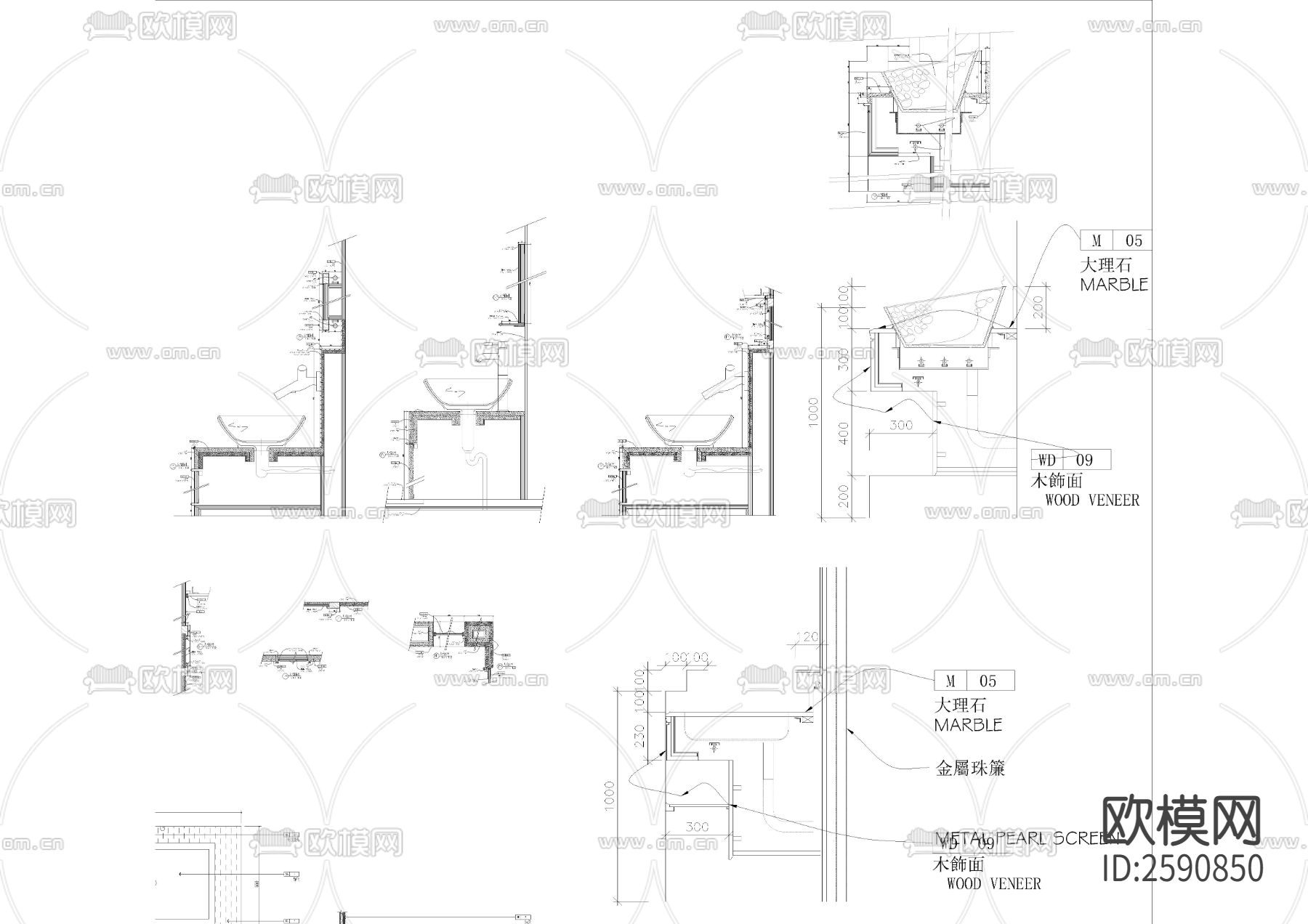 300个施工节点大样CAD图库下载（渲染图4）