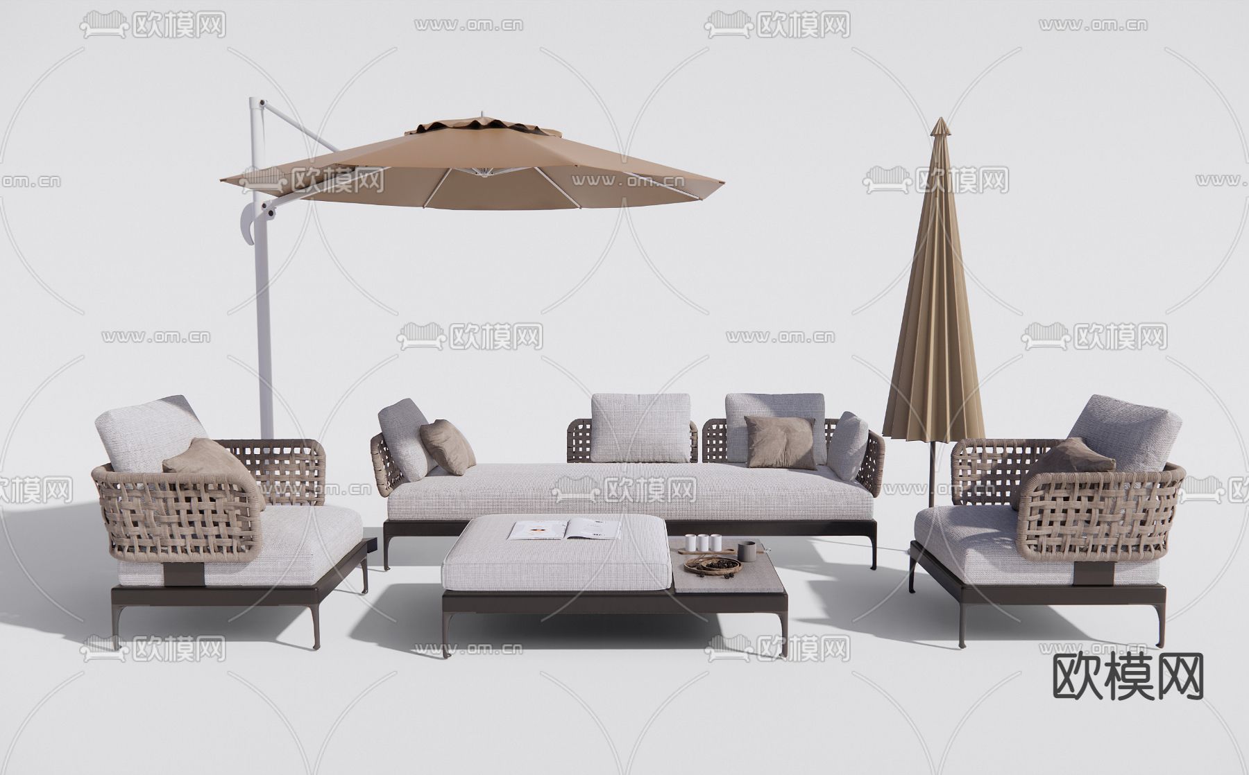 Minotti 户外沙发3d模型下载