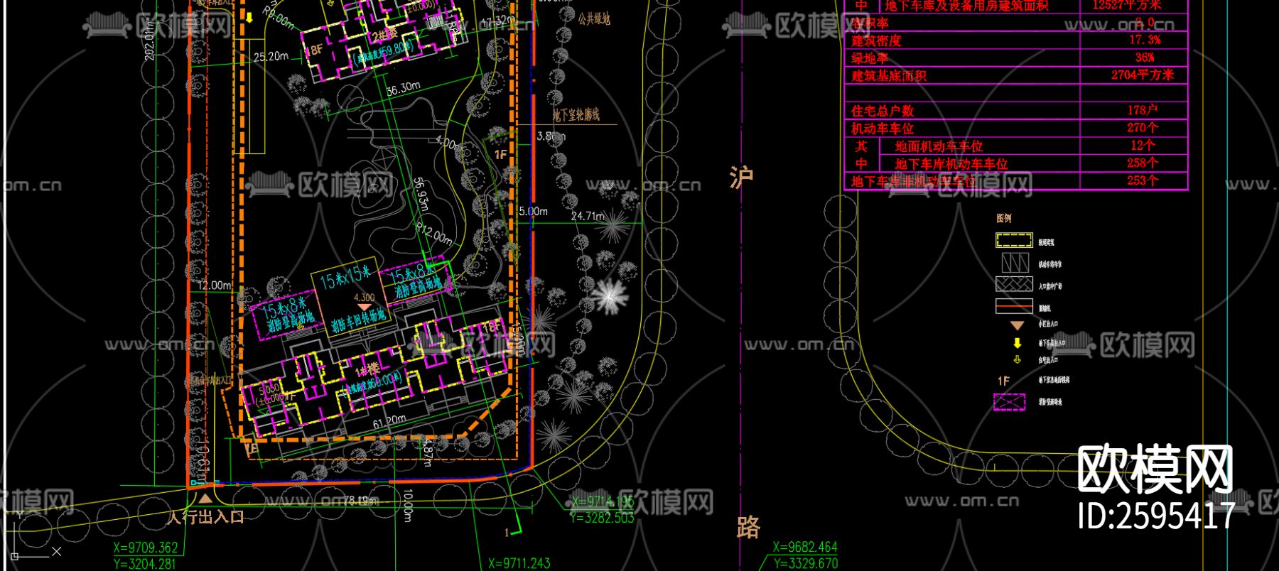 小区绿化规划CAD施工图下载（渲染图2）