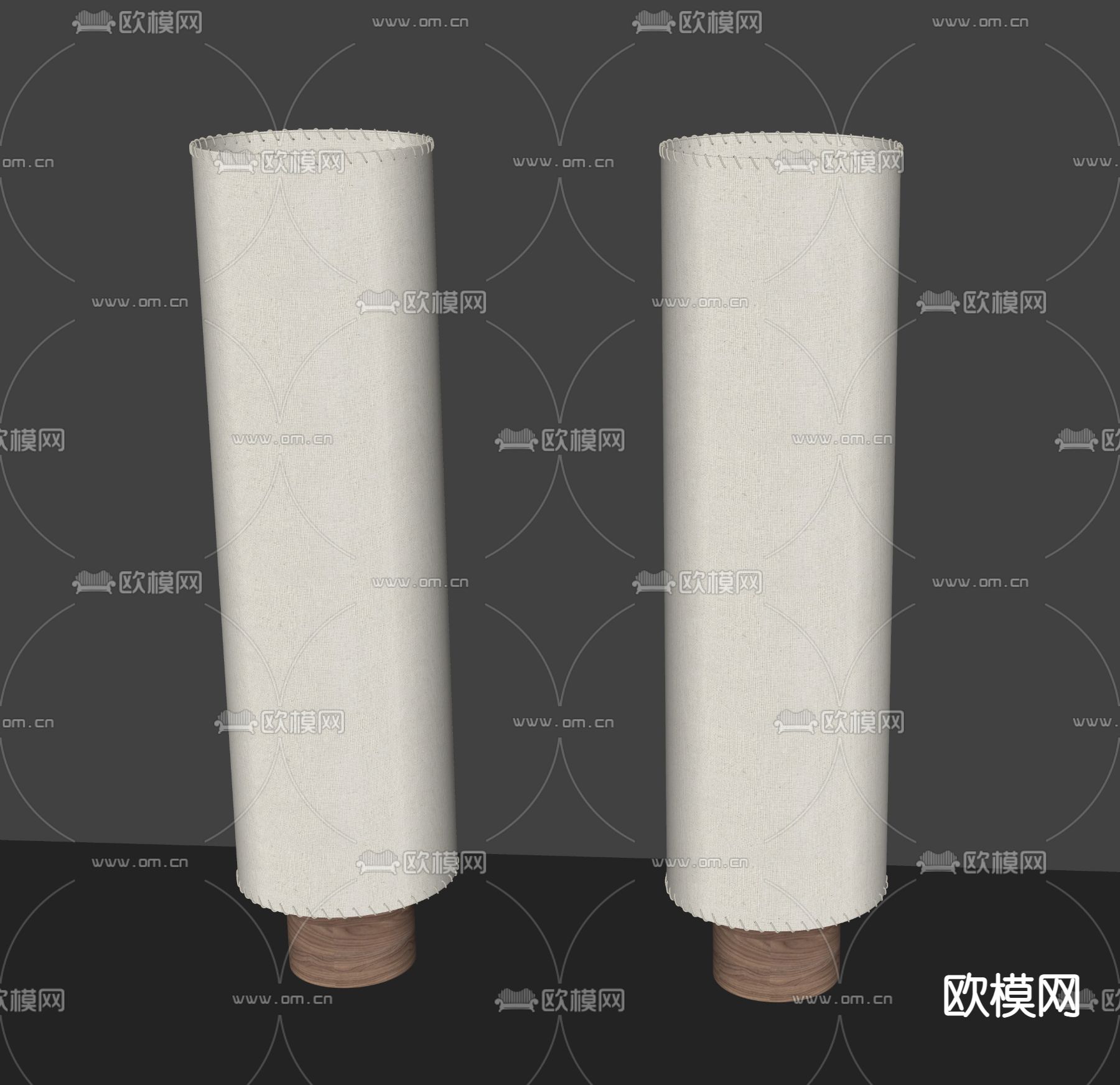 侘寂风落地灯su模型下载（渲染图2）