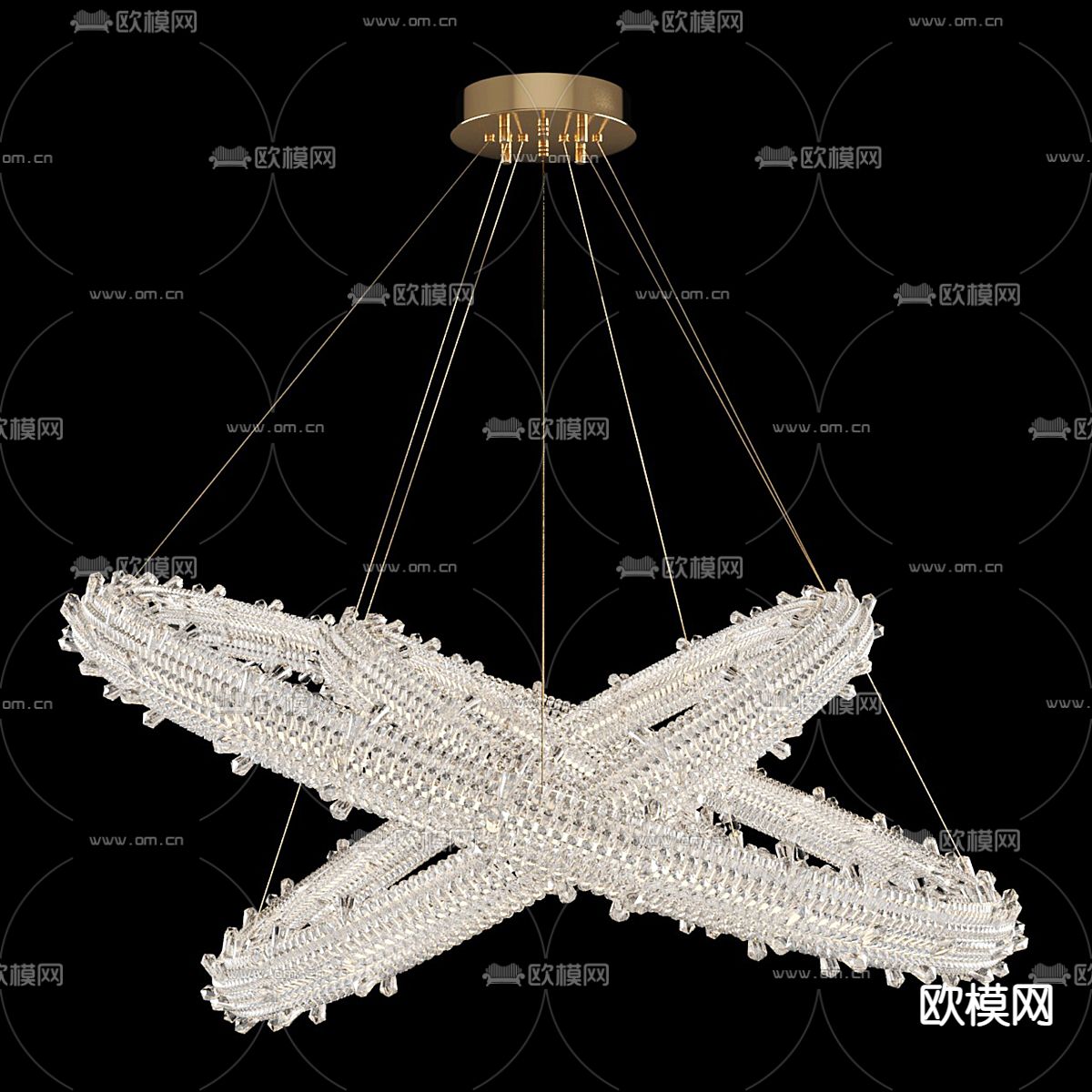 水晶吊灯 大厅吊灯3d模型下载_ID14041029_3dmax免费模型-欧模网